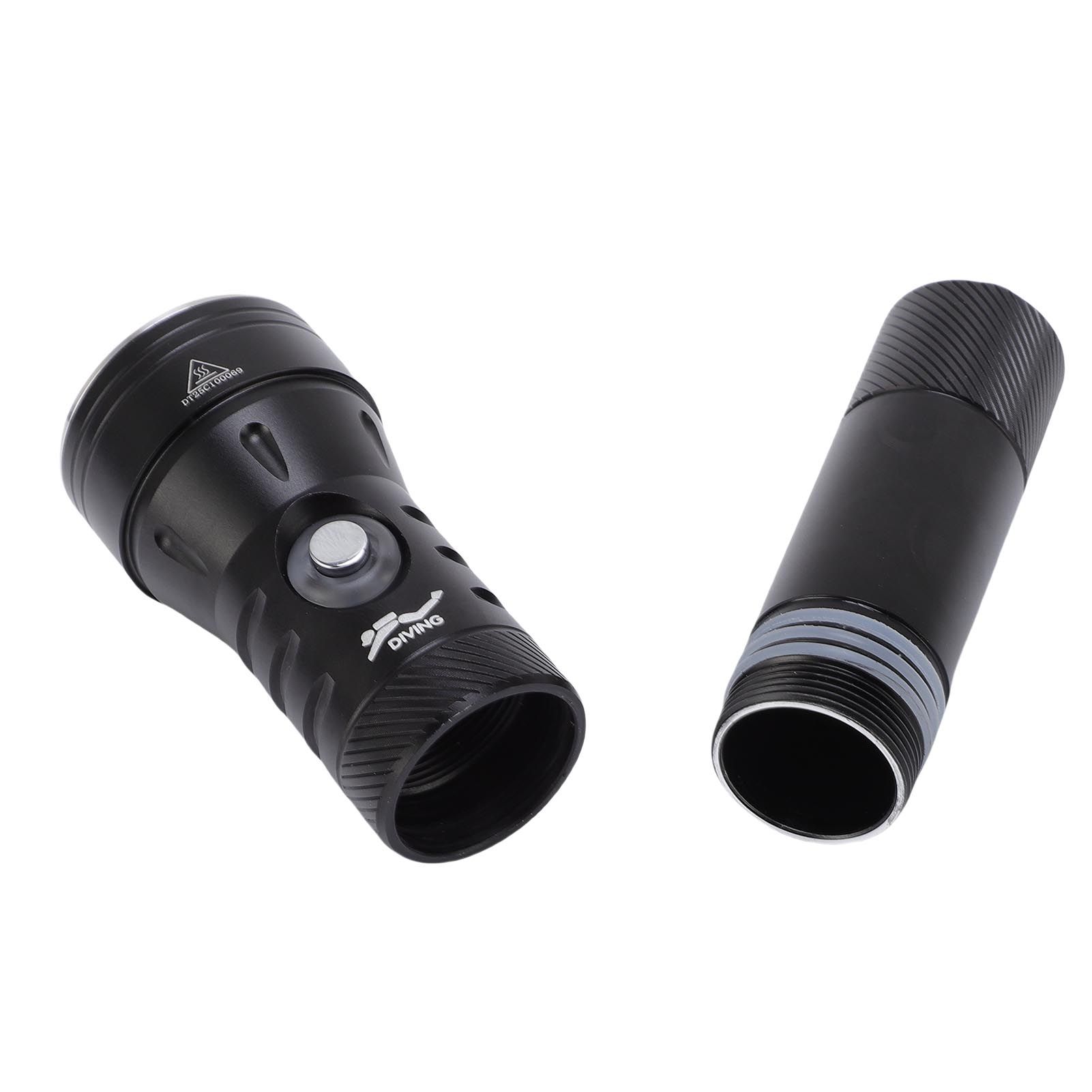 Diving Flashlight Aluminum Alloy IPX8 Rainproof 2000LM 5 Modes 100M Underwater view 4