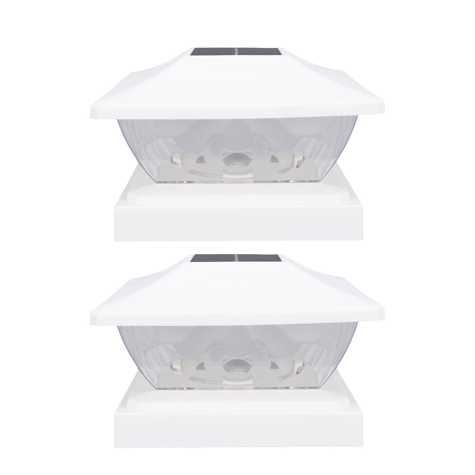 2 Pack Solar Post Light LED Warm and White Lighting Weather Proof Solar