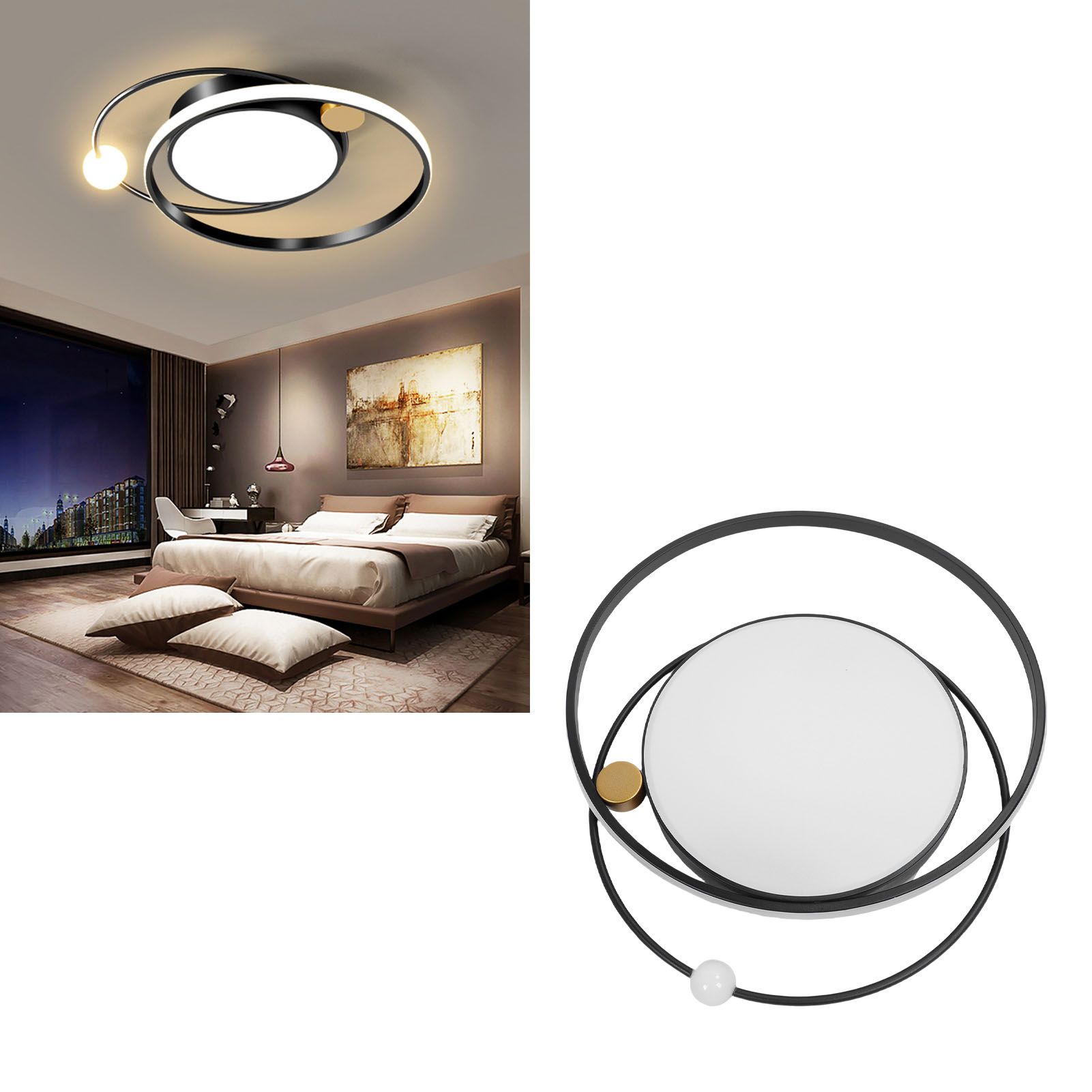 Modern LED Ceiling Light Dimmable Flush Mount Ceiling Lamp with Remote Control view 11