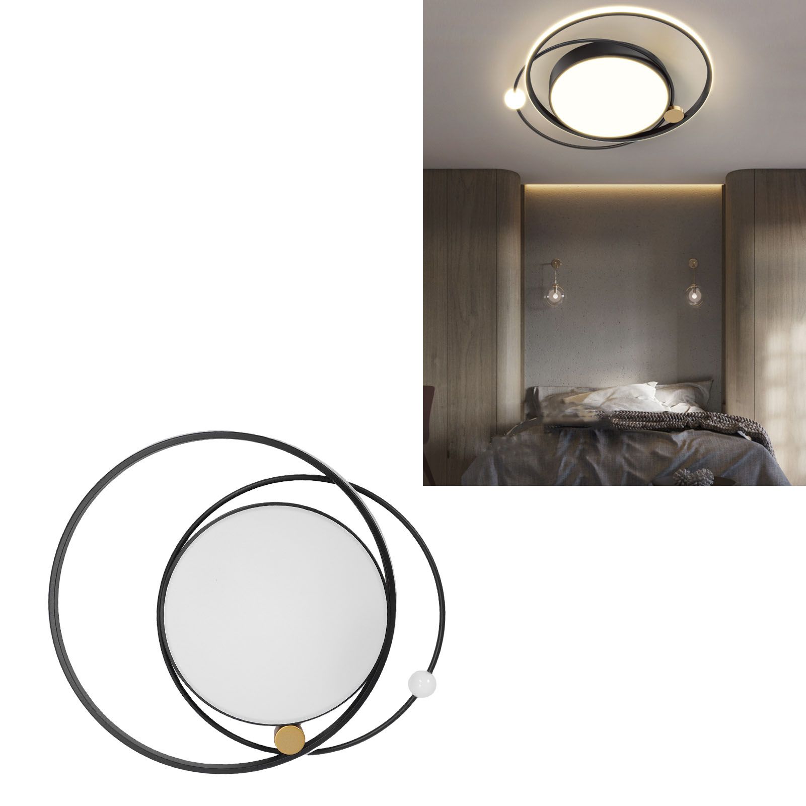 Modern LED Ceiling Light Dimmable Flush Mount Ceiling Lamp with Remote Control view 12