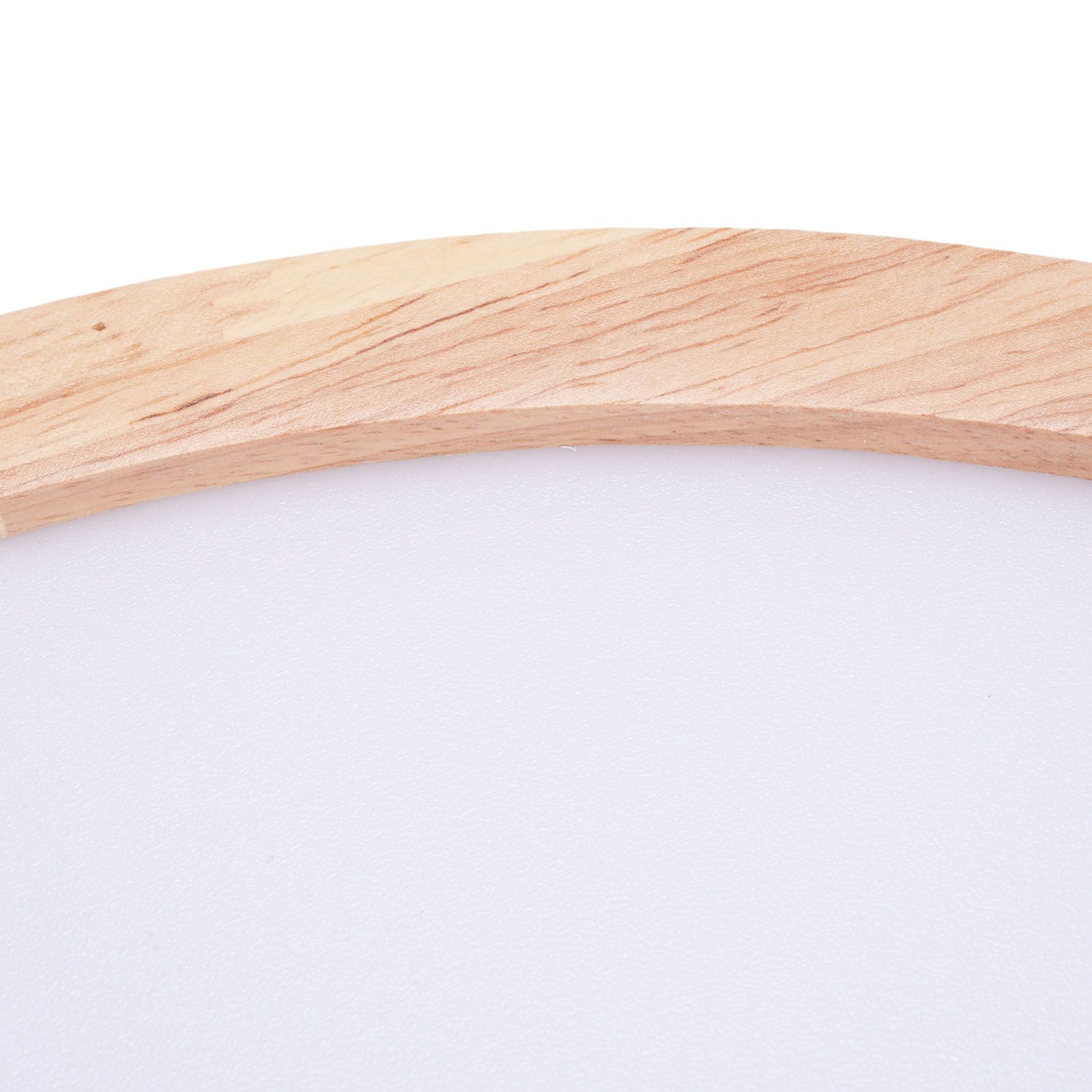 LED Flush Mount Ceiling Light Wooden 3000K to 6500K Dimmable Round Ceiling view 2