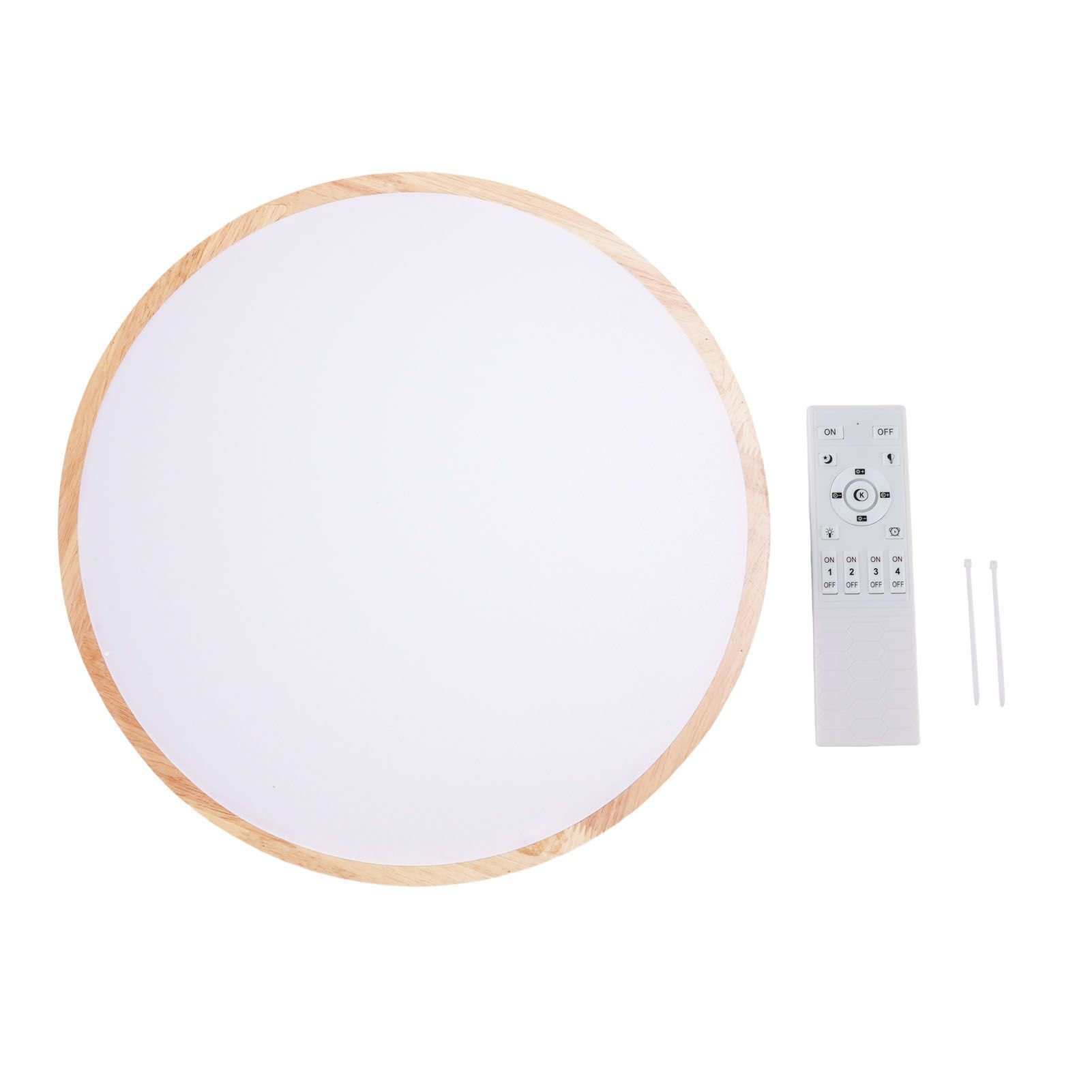 LED Flush Mount Ceiling Light Wooden 3000K to 6500K Dimmable Round Ceiling view 3