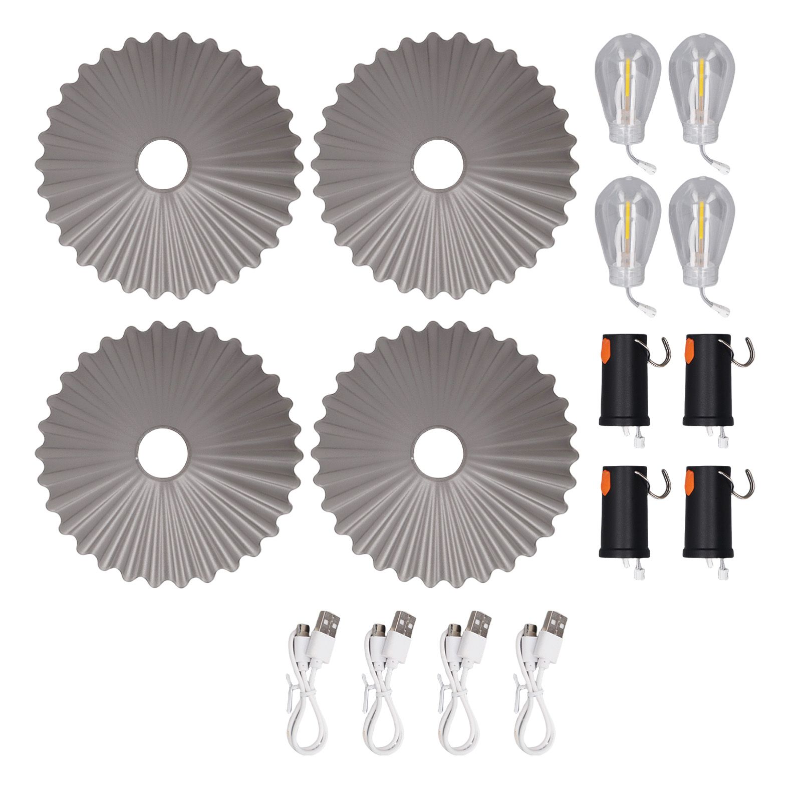 4 Pack LED Tent Lamp USB C Rechargeable Camping Tent Lantern with Hanging Hook view 3