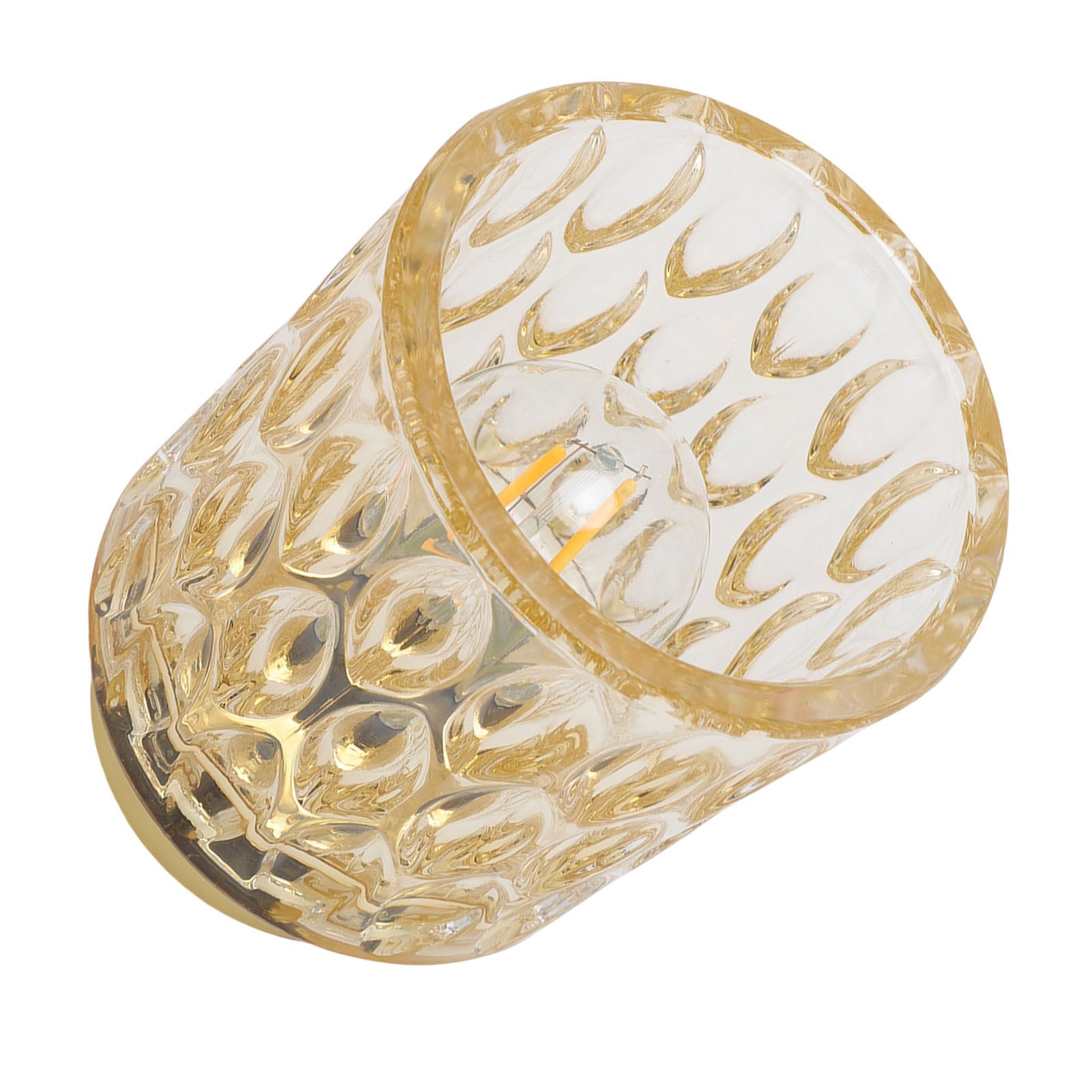Battery Operated Lamp with Timer LED Bulb Cordless Table Lamp Glass Accent