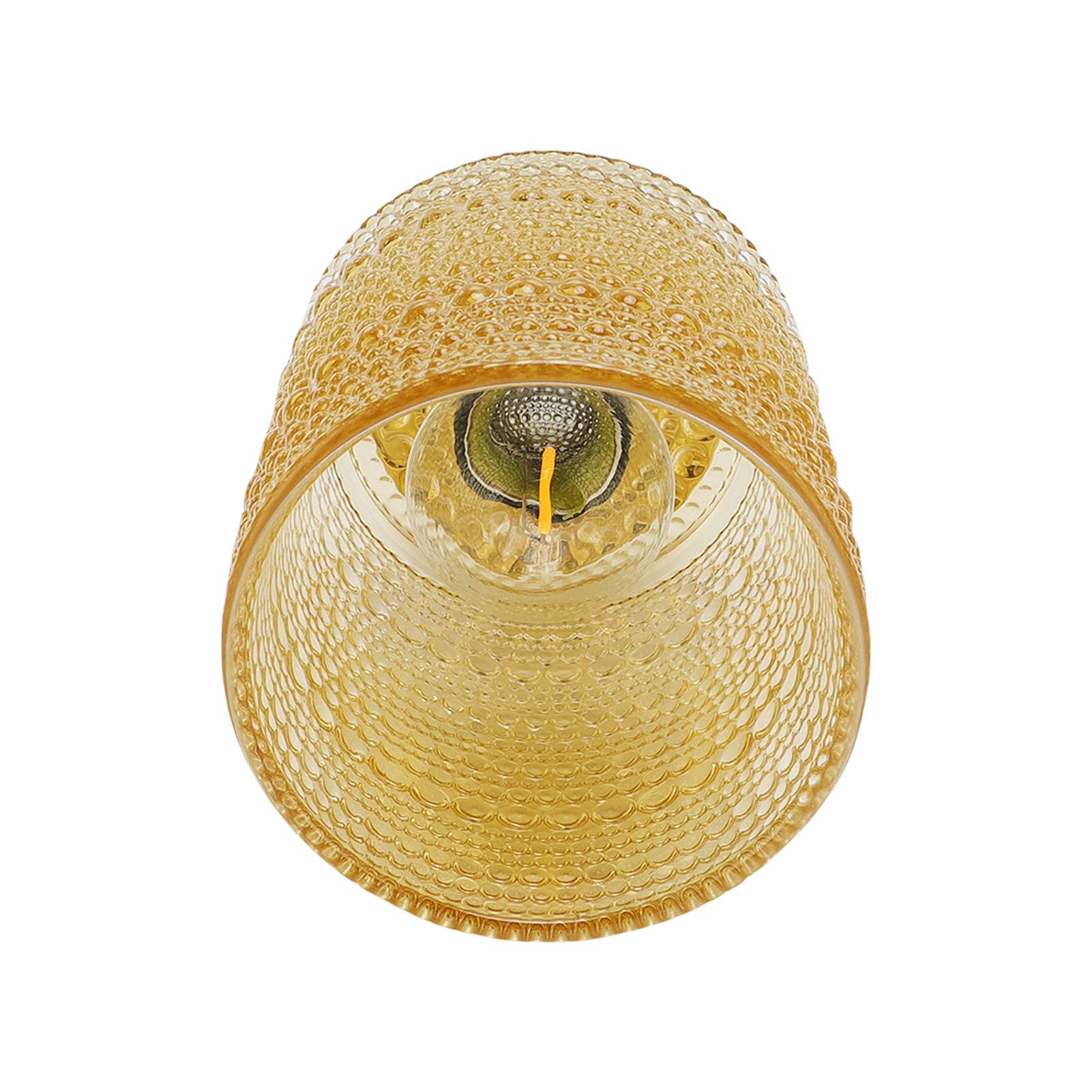 Battery Operated Lamp with Timer LED Bulb Amber Glass Table Lamp Decorative view 6