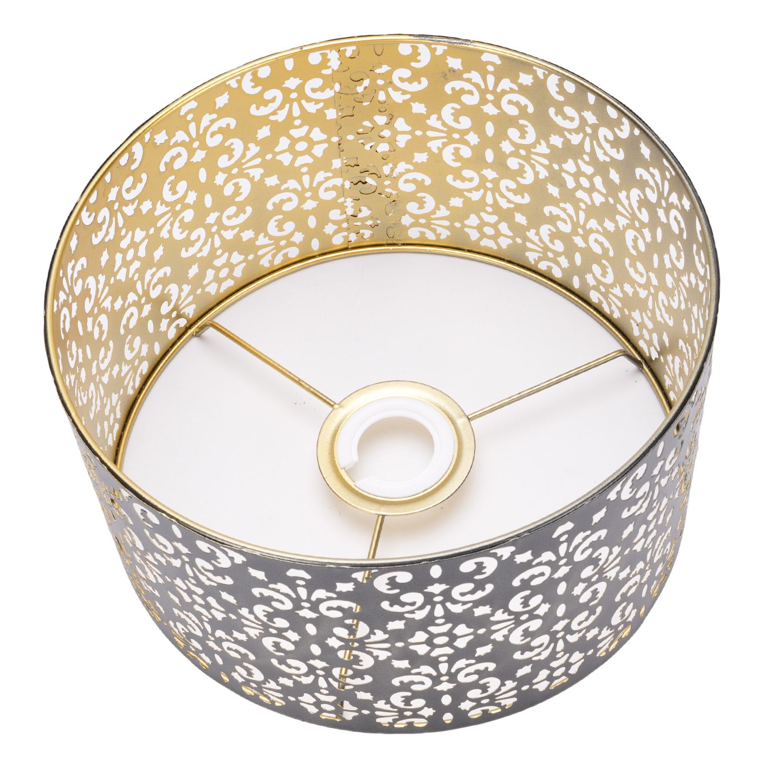 Metal Hollow Lamp Shade Aesthetic Iron Hollow Out Flower Pattern Lampshade for view 4