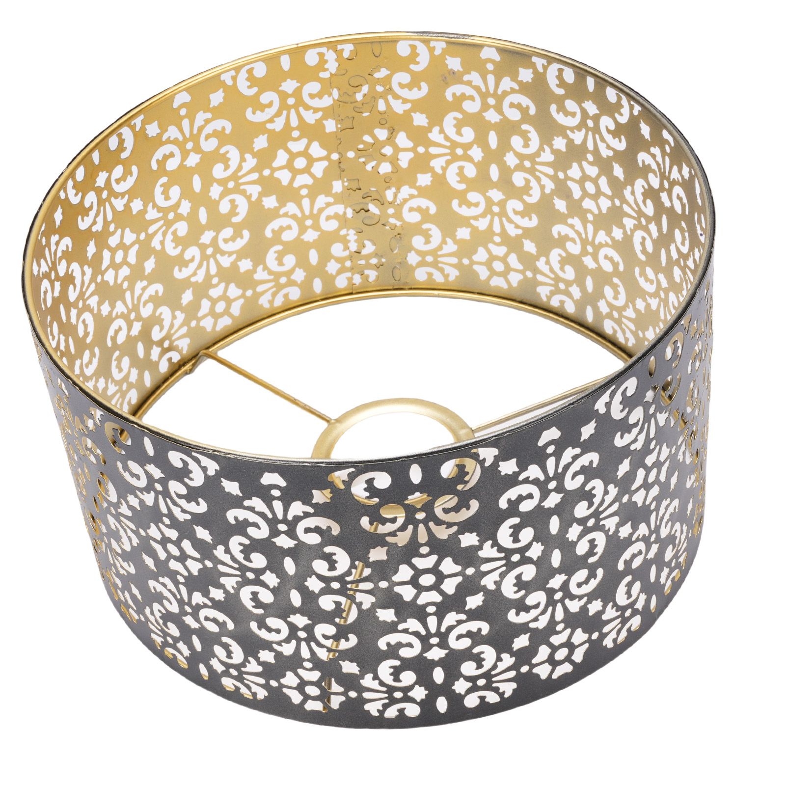 Metal Hollow Lamp Shade Aesthetic Iron Hollow Out Flower Pattern Lampshade for view 6