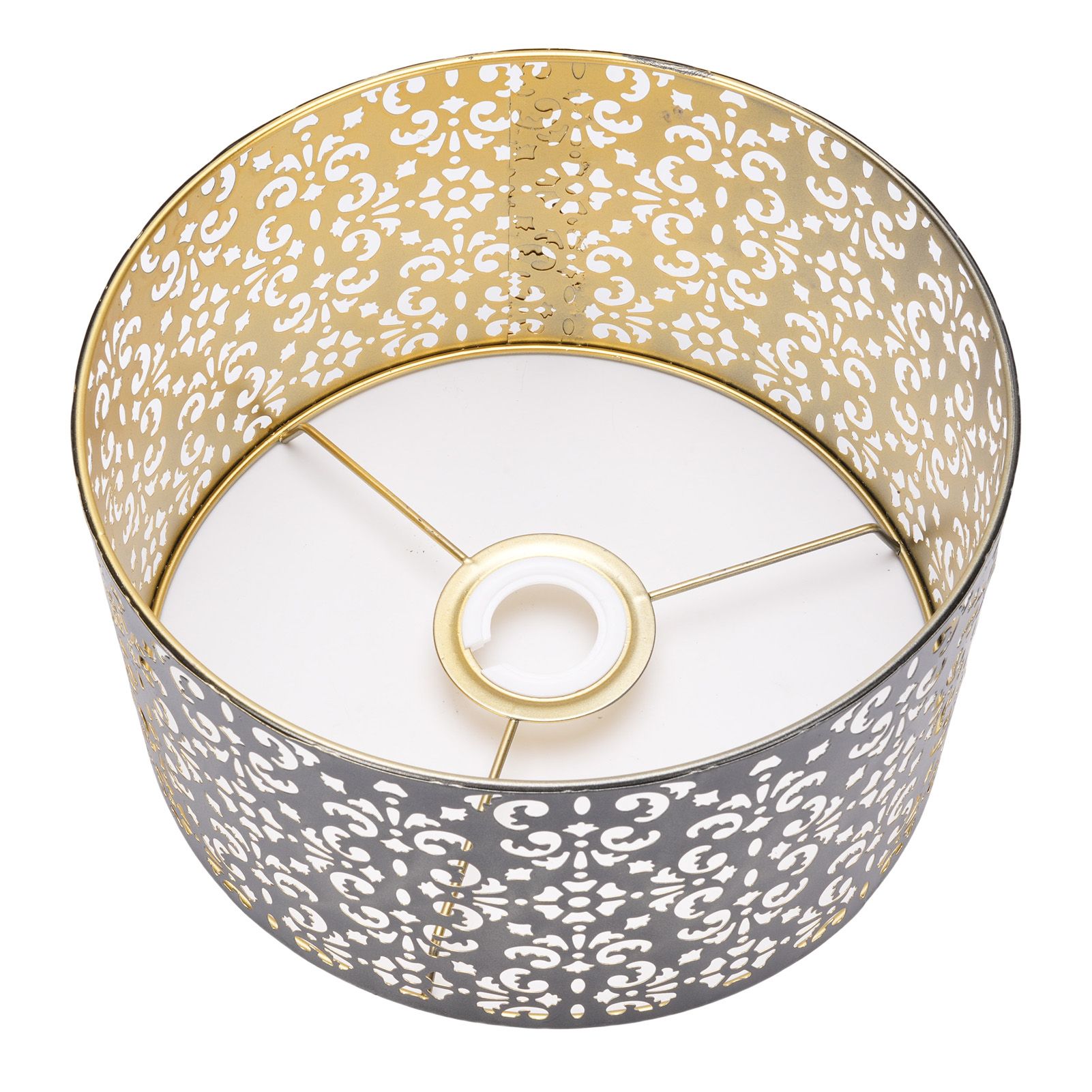 Metal Hollow Lamp Shade Aesthetic Iron Hollow Out Flower Pattern Lampshade for view 9