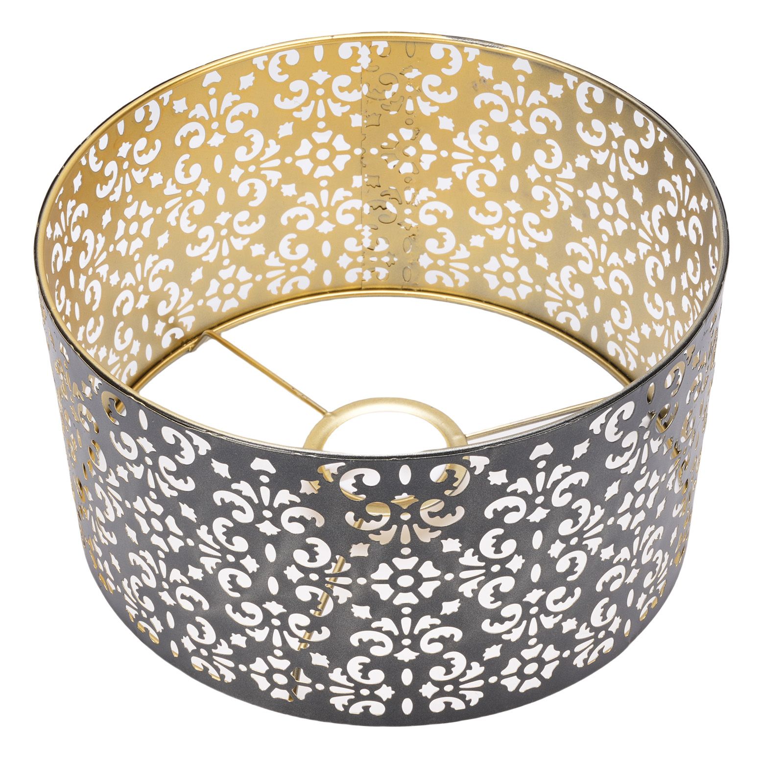 Metal Hollow Lamp Shade Aesthetic Iron Hollow Out Flower Pattern Lampshade for view 10