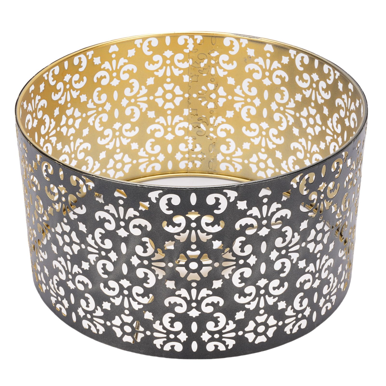 Metal Hollow Lamp Shade Aesthetic Iron Hollow Out Flower Pattern Lampshade for view 11