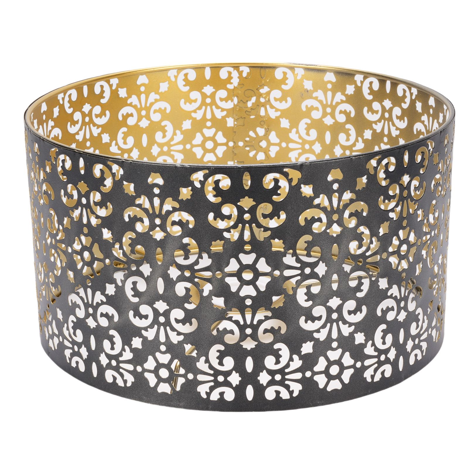 Metal Hollow Lamp Shade Aesthetic Iron Hollow Out Flower Pattern Lampshade for view 12
