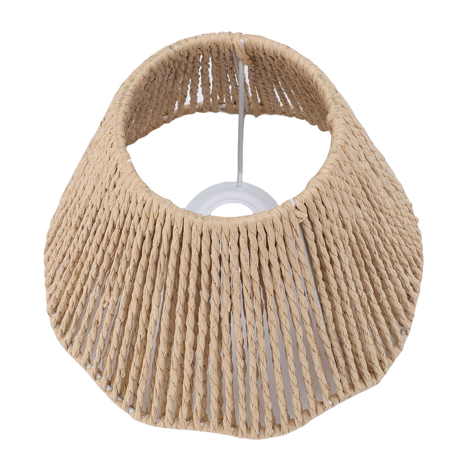 Rope Woven Desk Lampshade E27 E14 Decorative Waving Hem Lamp Shade for Kitchen view 7