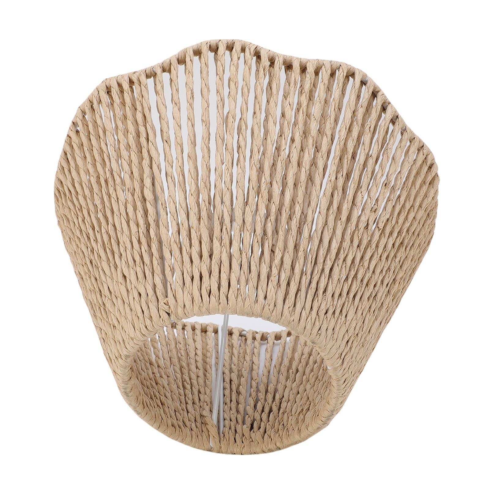 Rope Woven Desk Lampshade E27 E14 Decorative Waving Hem Lamp Shade for Kitchen view 8