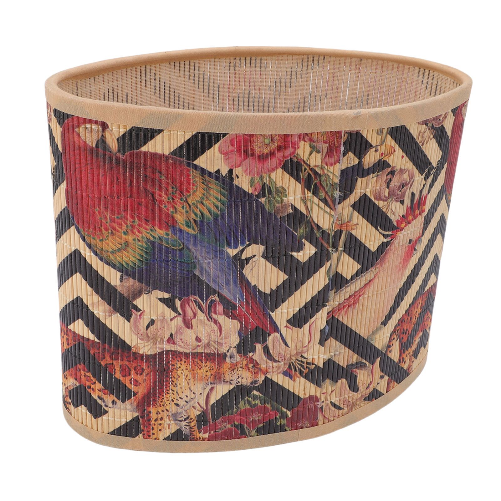 Printed Lamp Shade E27 E14 Vintage Elliptical Shape Bambusoideae Bedside Lamp view 6