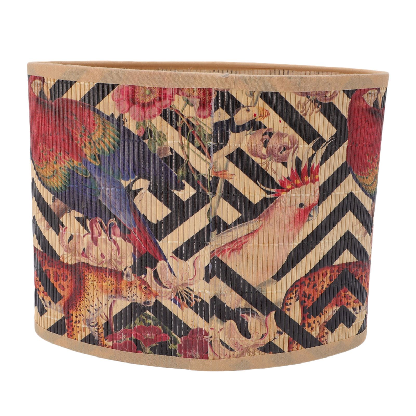Printed Lamp Shade E27 E14 Vintage Elliptical Shape Bambusoideae Bedside Lamp view 9