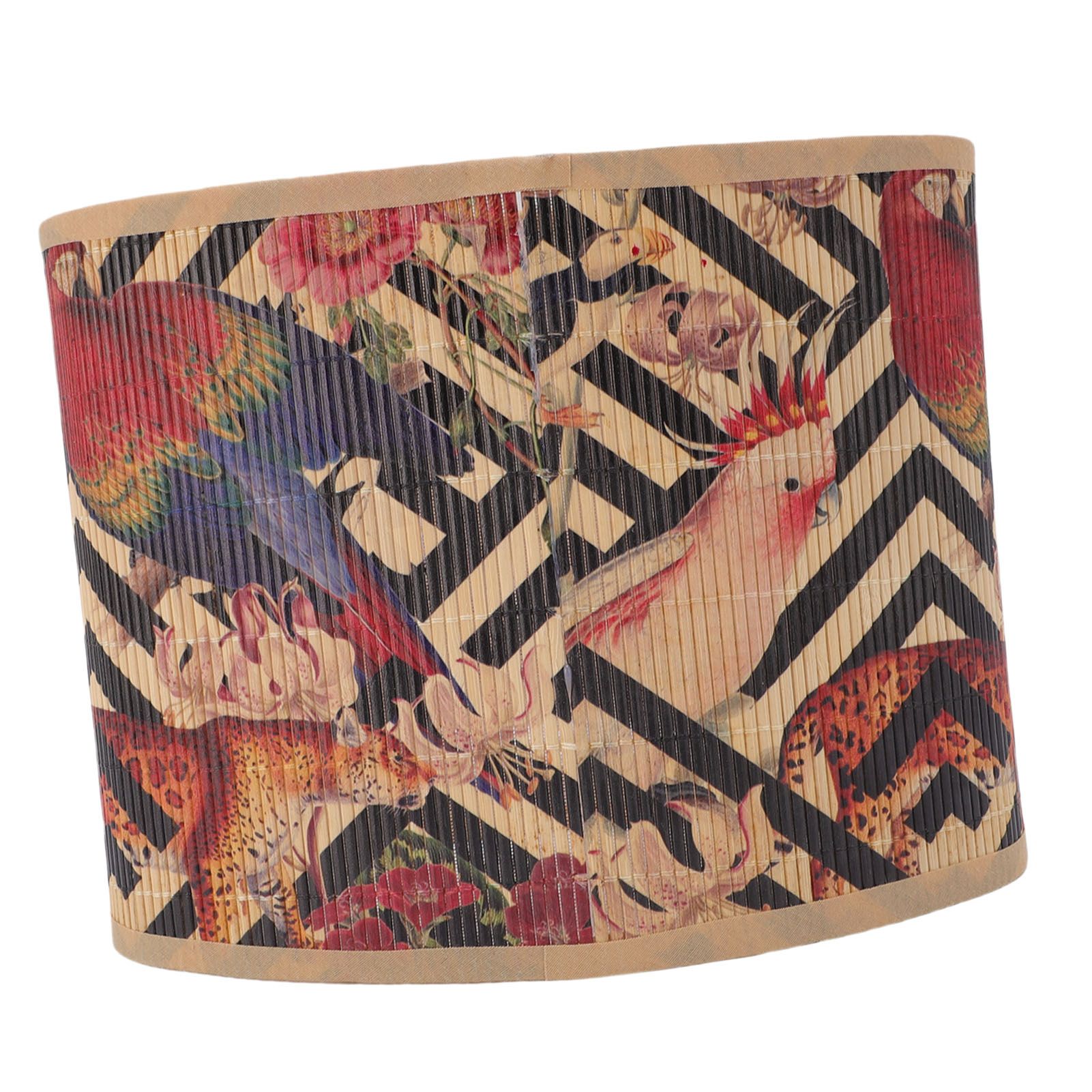 Printed Lamp Shade E27 E14 Vintage Elliptical Shape Bambusoideae Bedside Lamp view 10