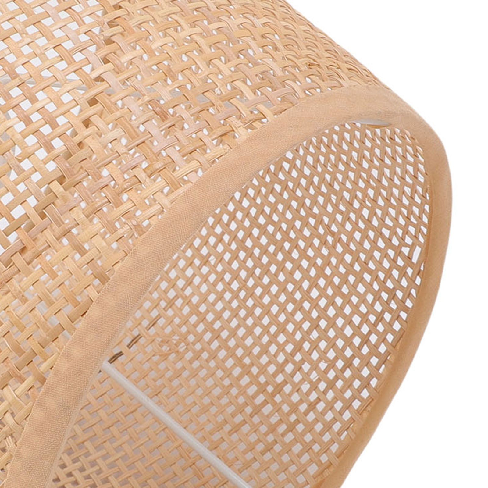 Lamp Shade Retro Hand Crafted Rattan Woven Lampshade Compatible with E27 E14 view 2