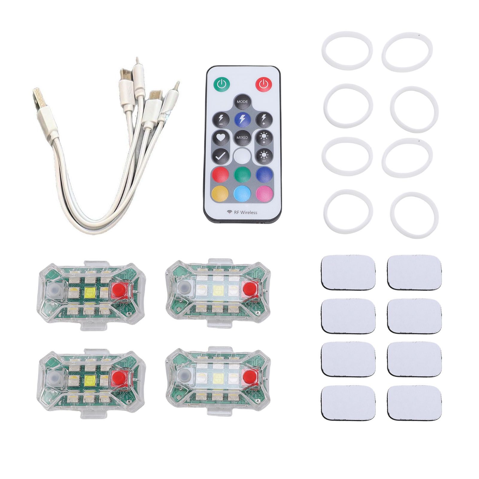 4PCS Wireless LED Strobe Lights with Remote Control RGB 7 Color Rechargeable view 3