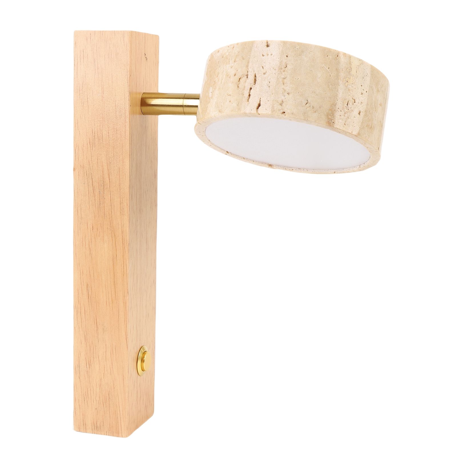 Rotating Stone Wall Sconce with Switch LED Warm Light Adjustable Angle Rustic view 4
