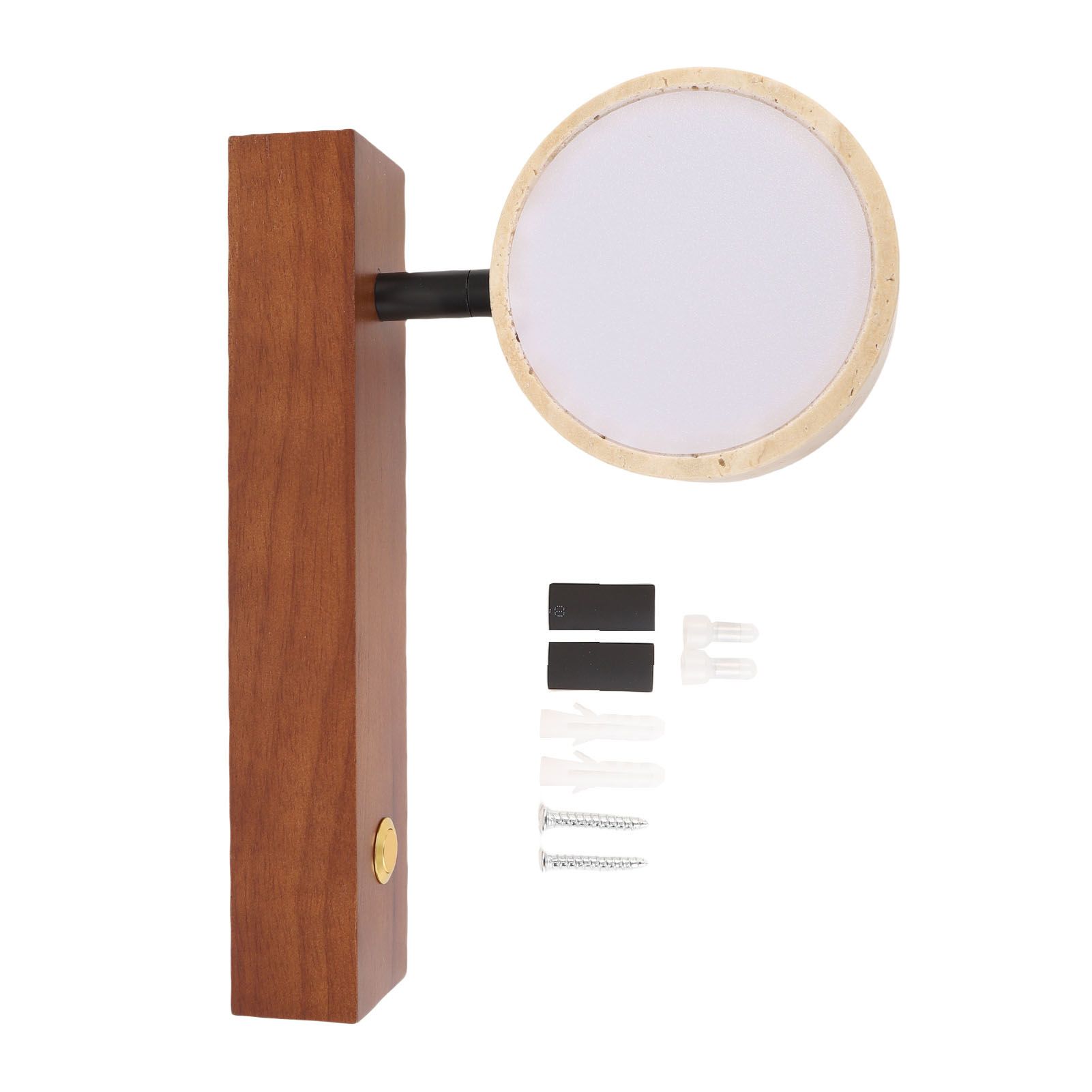 Rotating Stone Wall Sconce with Switch LED Warm Light Adjustable Angle Rustic view 3