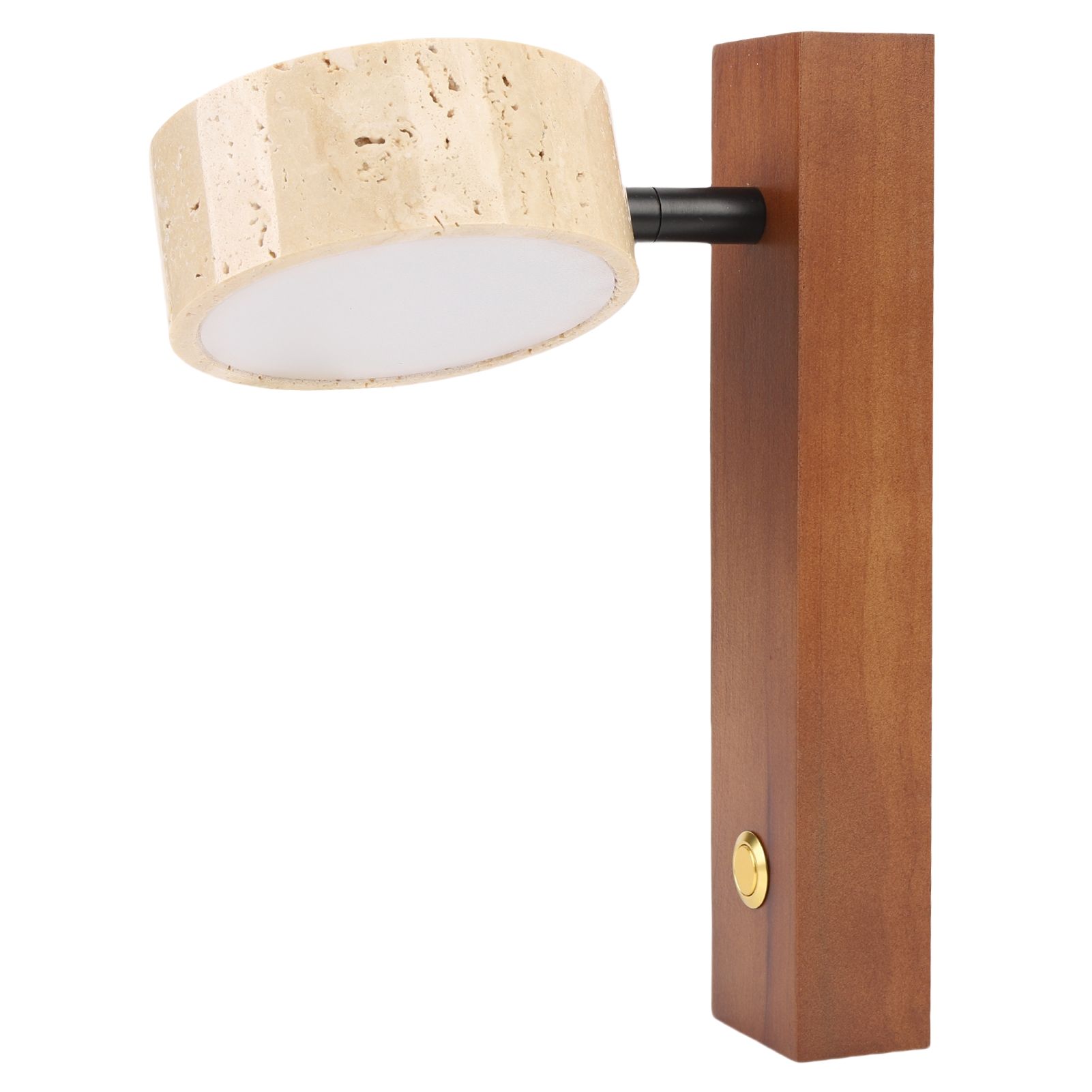Rotating Stone Wall Sconce with Switch LED Warm Light Adjustable Angle Rustic view 4
