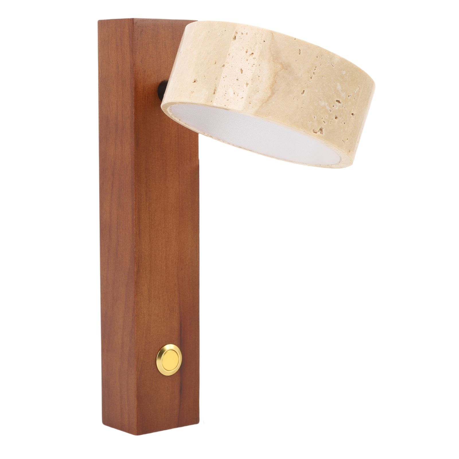Rotating Stone Wall Sconce with Switch LED Warm Light Adjustable Angle Rustic view 6