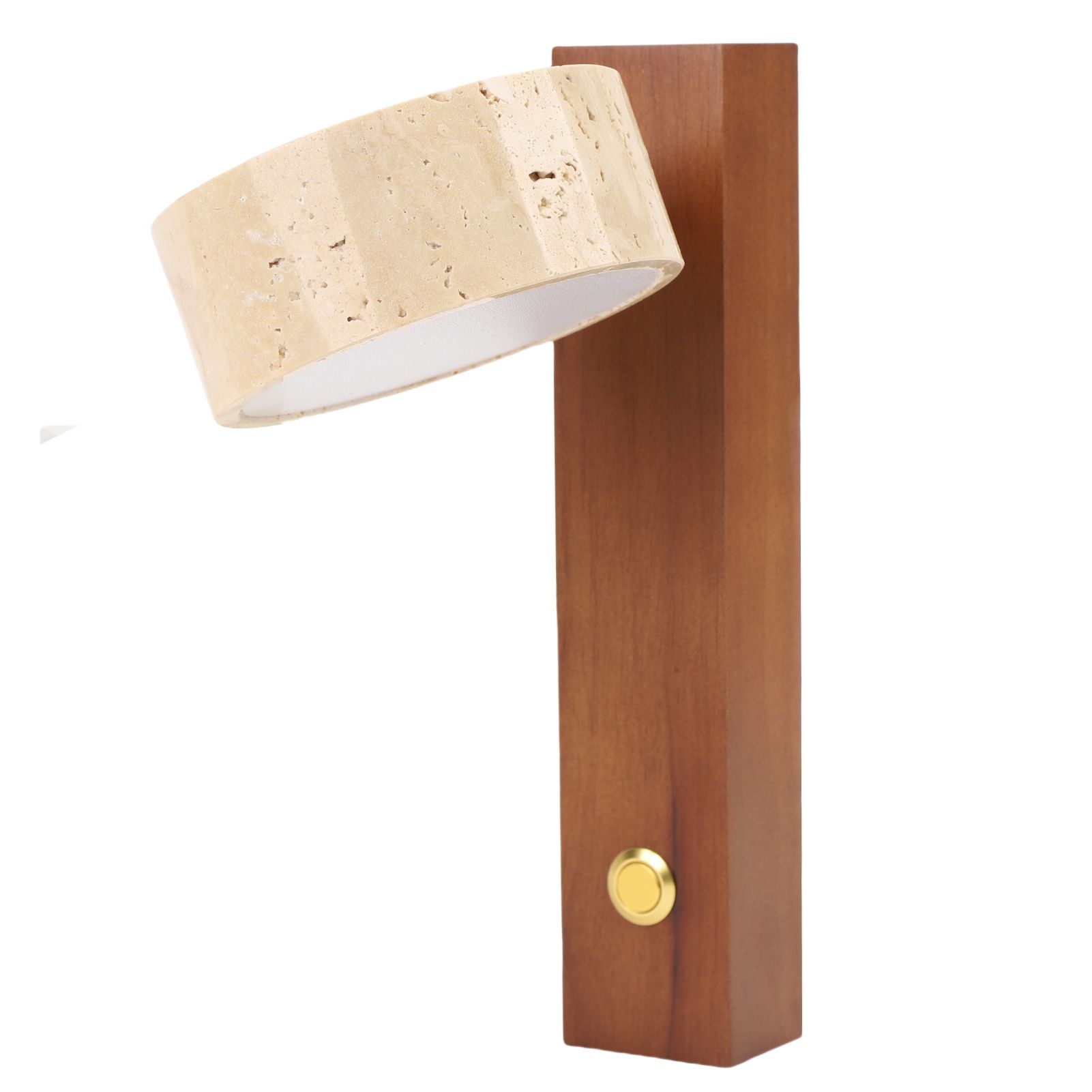 Rotating Stone Wall Sconce with Switch LED Warm Light Adjustable Angle Rustic view 8