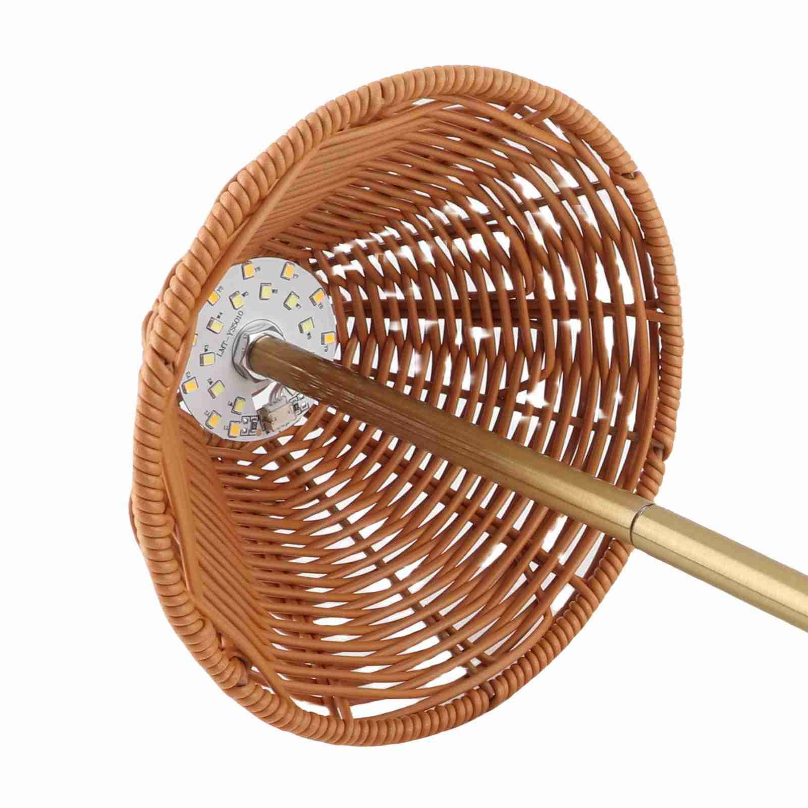 Cordless Boho Rattan Table Lamp Rechargeable Dimmable LED Bedside Lamp view 5
