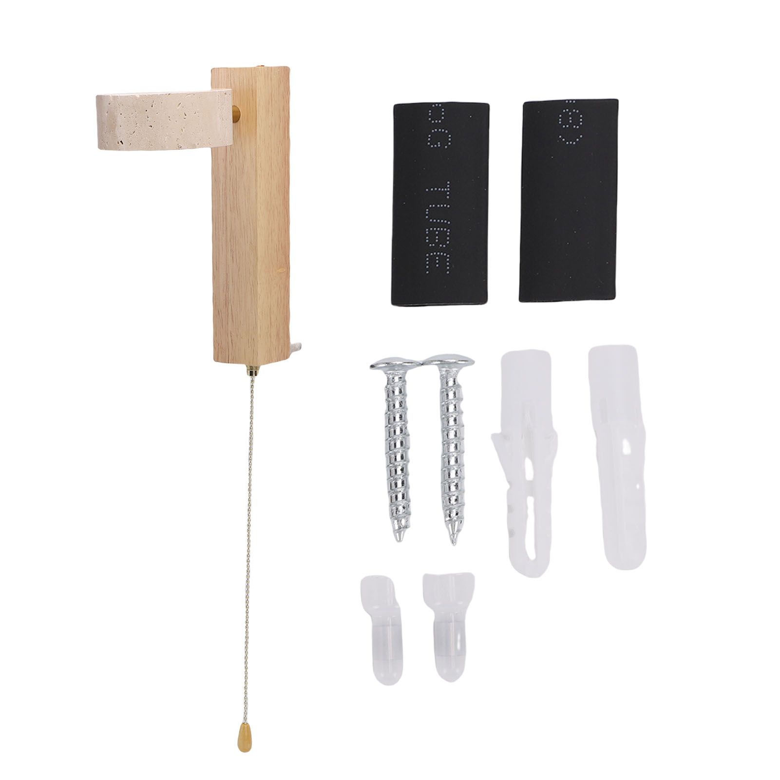 LED Wall Sconce Oak Wood Travertine Stone Modern Rotatable Wall Light Fixture view 3