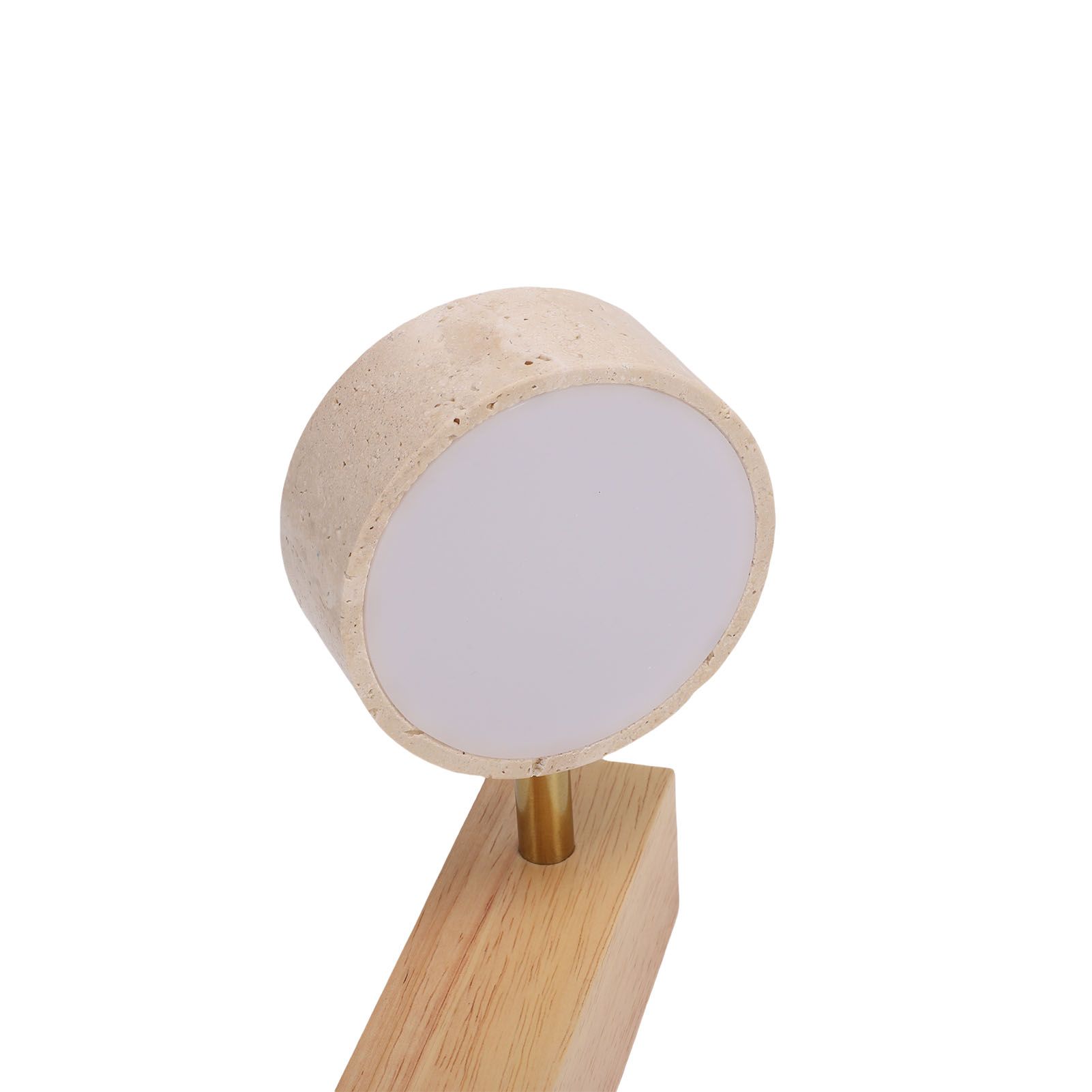 LED Wall Sconce Oak Wood Travertine Stone Modern Rotatable Wall Light Fixture view 5
