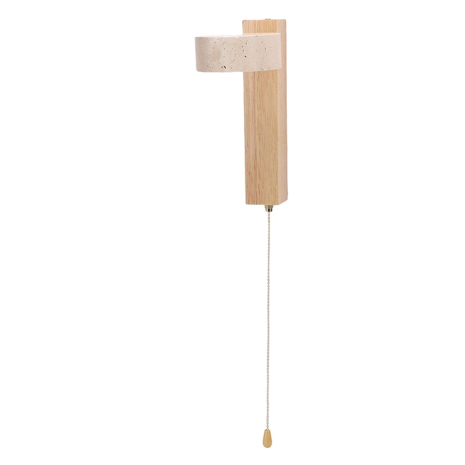 LED Wall Sconce Oak Wood Travertine Stone Modern Rotatable Wall Light Fixture view 10