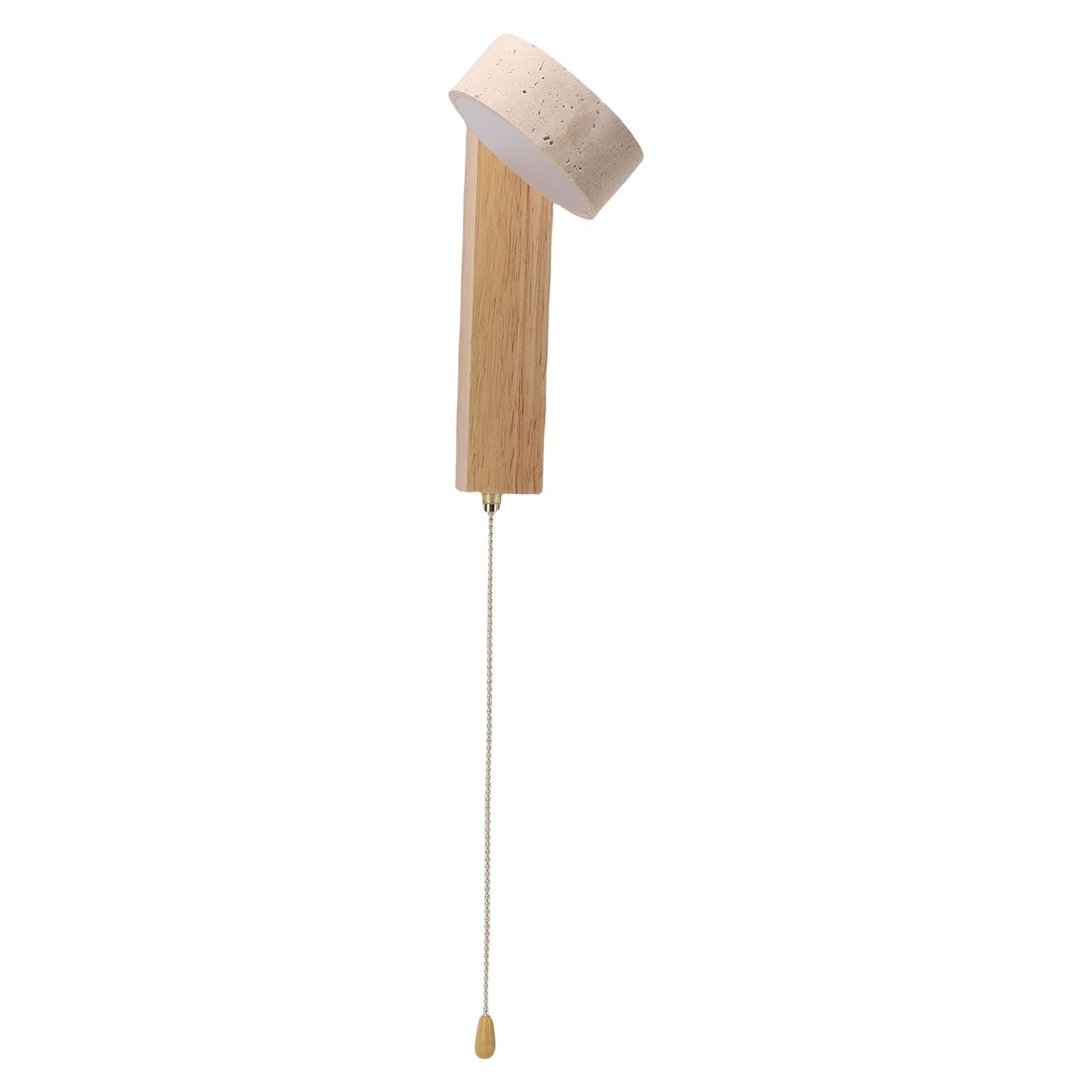 LED Wall Sconce Oak Wood Travertine Stone Modern Rotatable Wall Light Fixture view 11