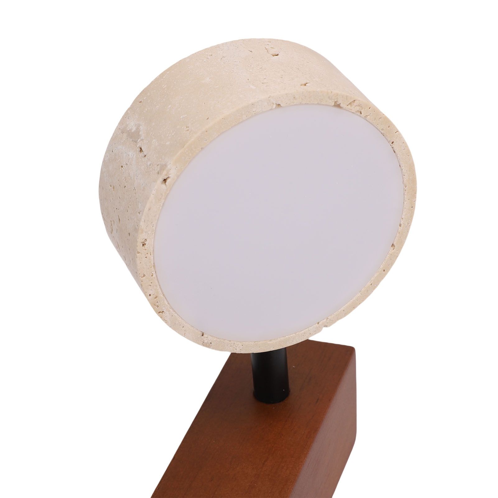 LED Wall Sconce Oak Wood Travertine Stone Modern Rotatable Wall Light Fixture view 5