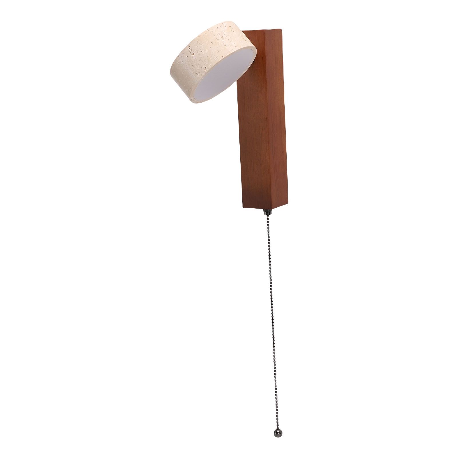 LED Wall Sconce Oak Wood Travertine Stone Modern Rotatable Wall Light Fixture view 8