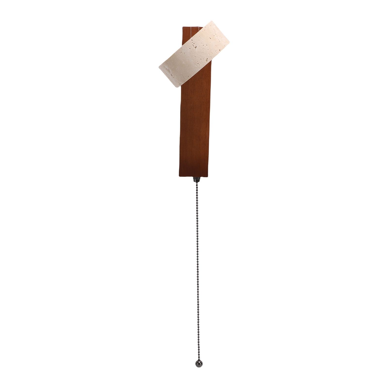 LED Wall Sconce Oak Wood Travertine Stone Modern Rotatable Wall Light Fixture view 10