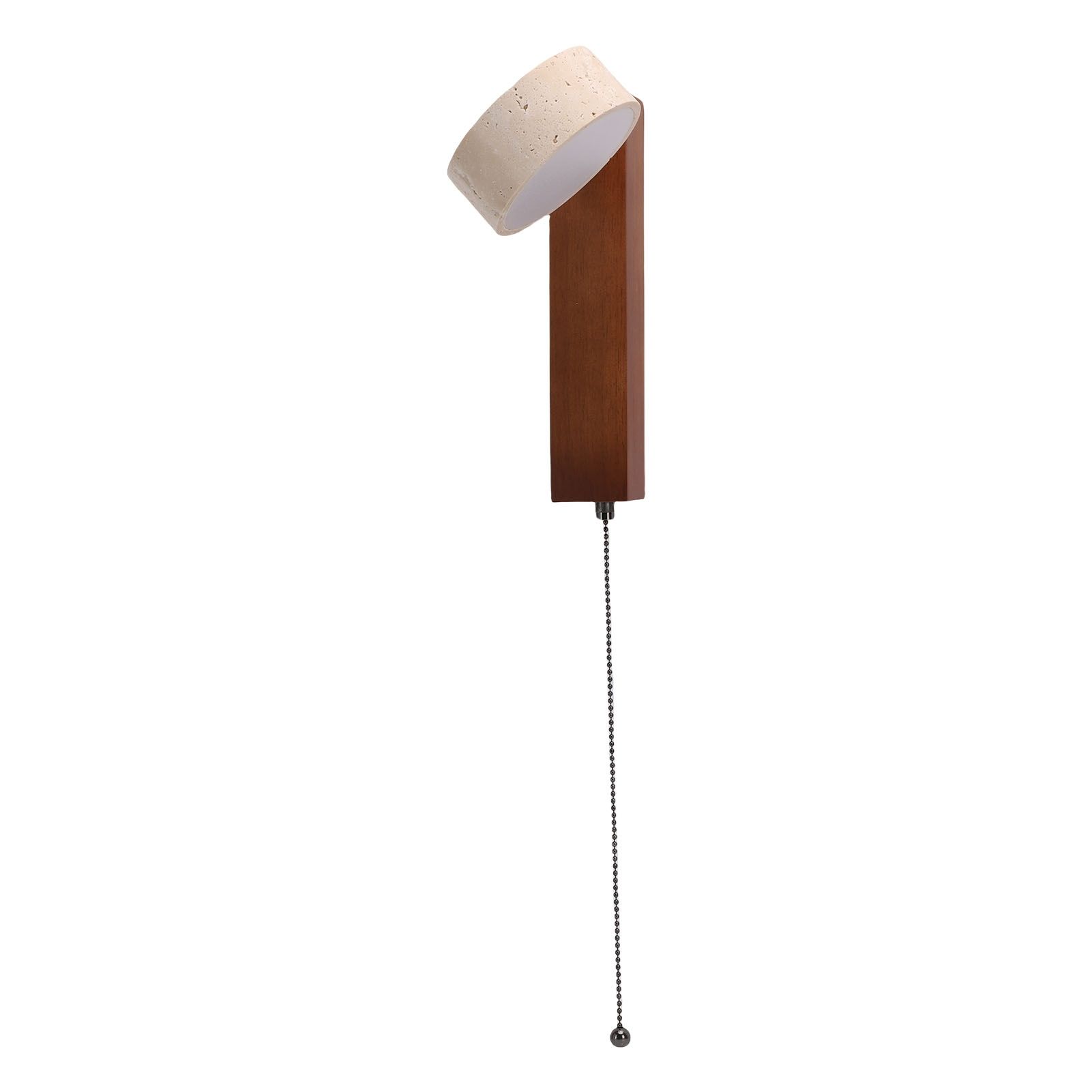 LED Wall Sconce Oak Wood Travertine Stone Modern Rotatable Wall Light Fixture view 11