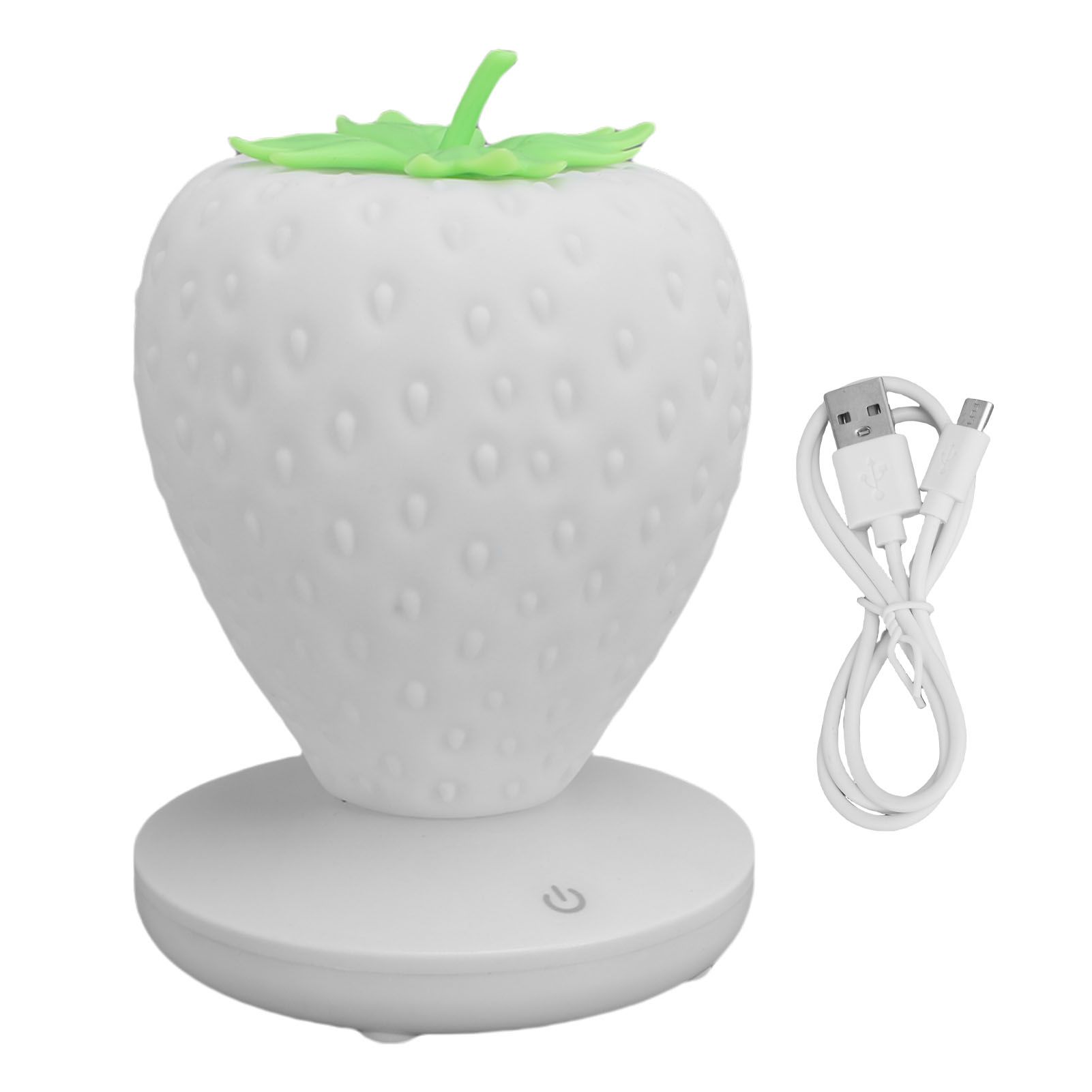Strawberry Night Light USB Rechargeable LED Cute Silicone Strawberry Bedside view 3