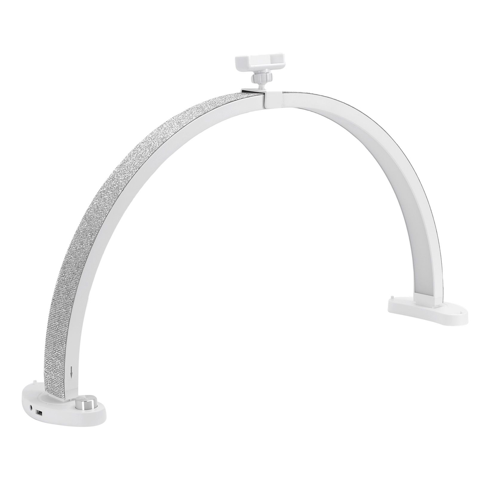 28 Inch LED Nail Table Lamp with Phone Stand Rhinestone Decor Foldable Arch view 11