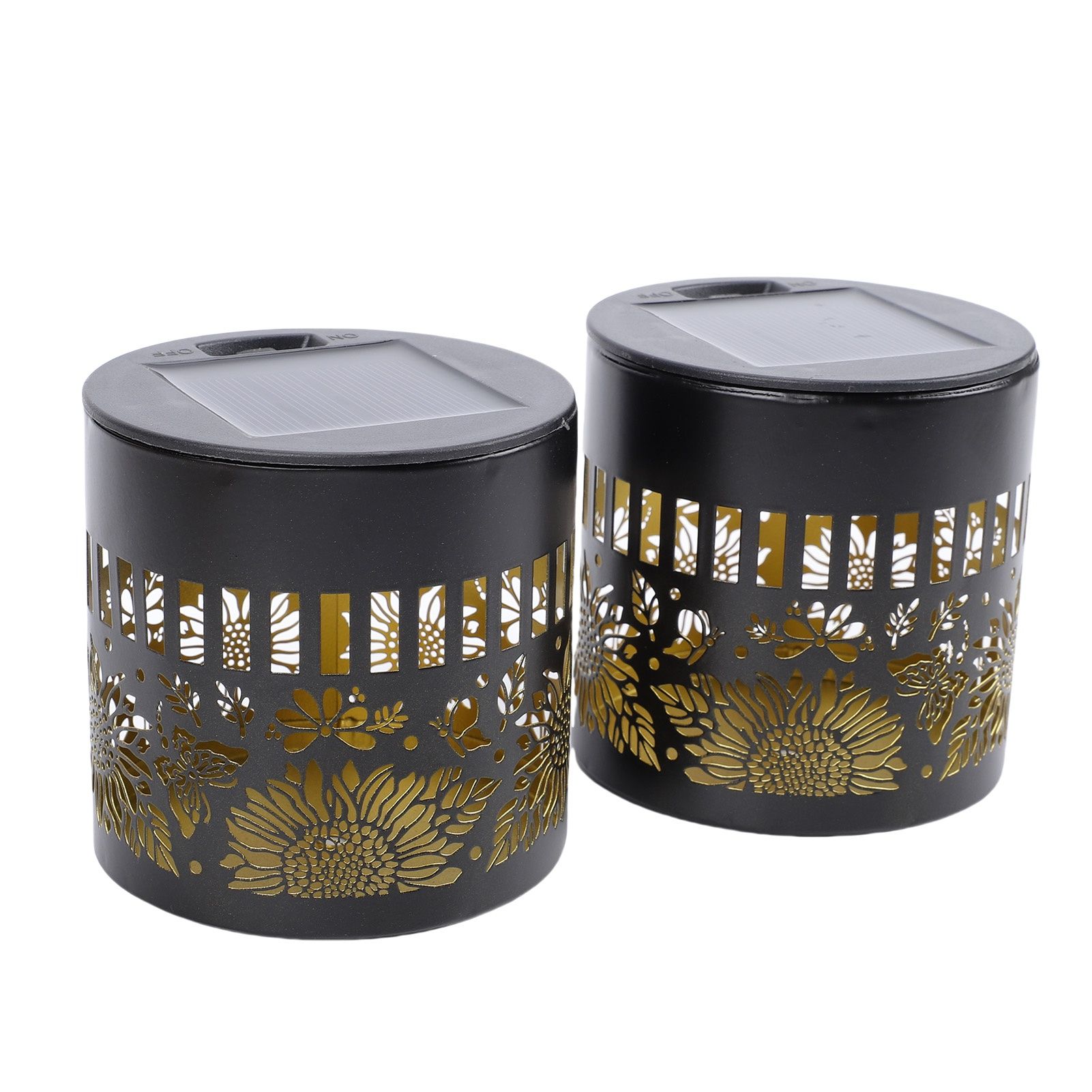 2pcs Solar Outdoor Fence Light Waterproofing Warm Yellow Metal Solar Powered view 9