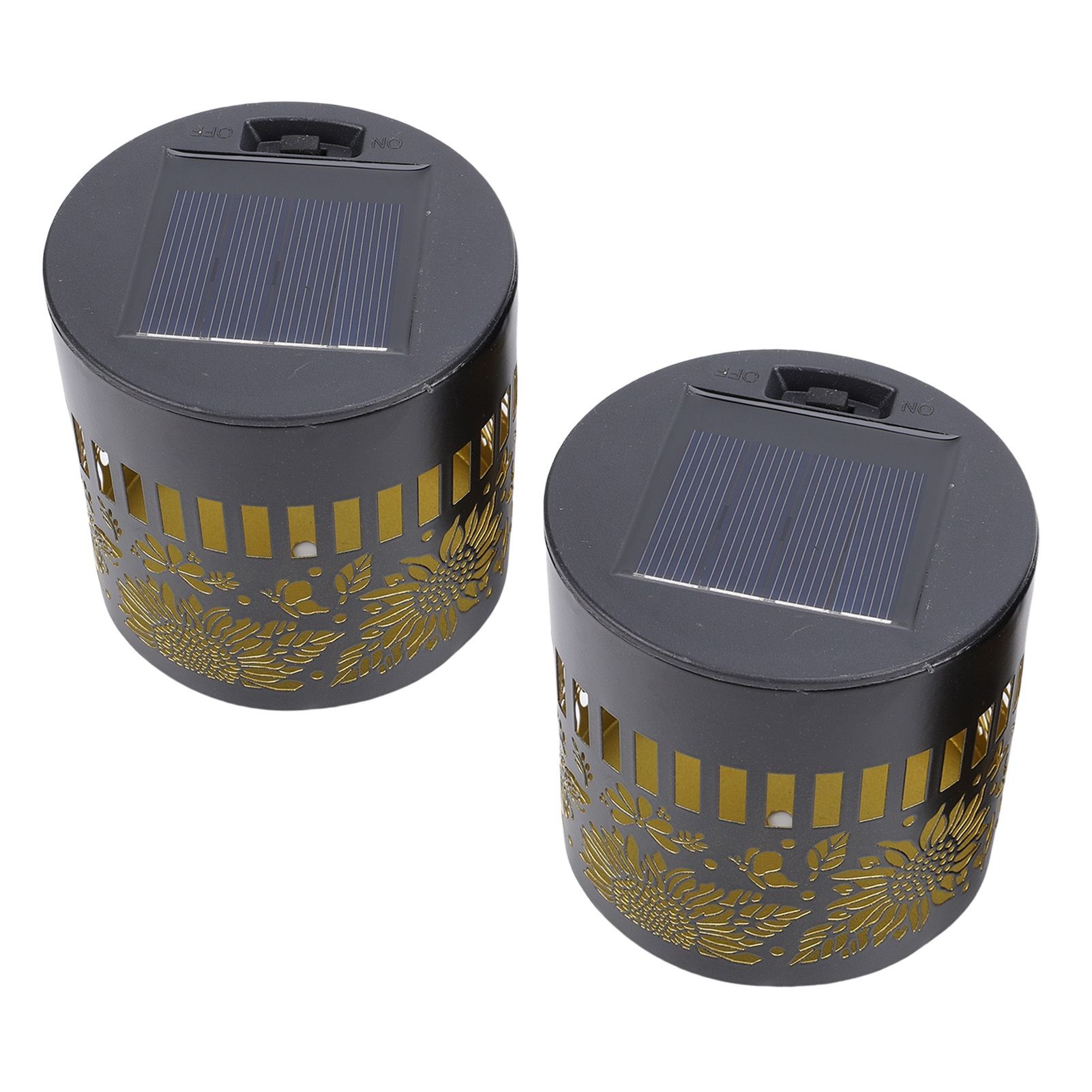 2pcs Solar Outdoor Fence Light Waterproofing Warm Yellow Metal Solar Powered view 10