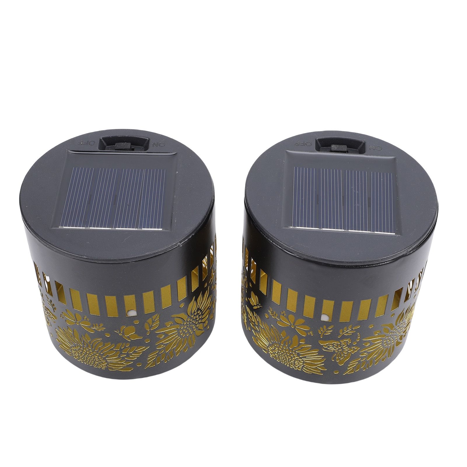 2pcs Solar Outdoor Fence Light Waterproofing Warm Yellow Metal Solar Powered view 11