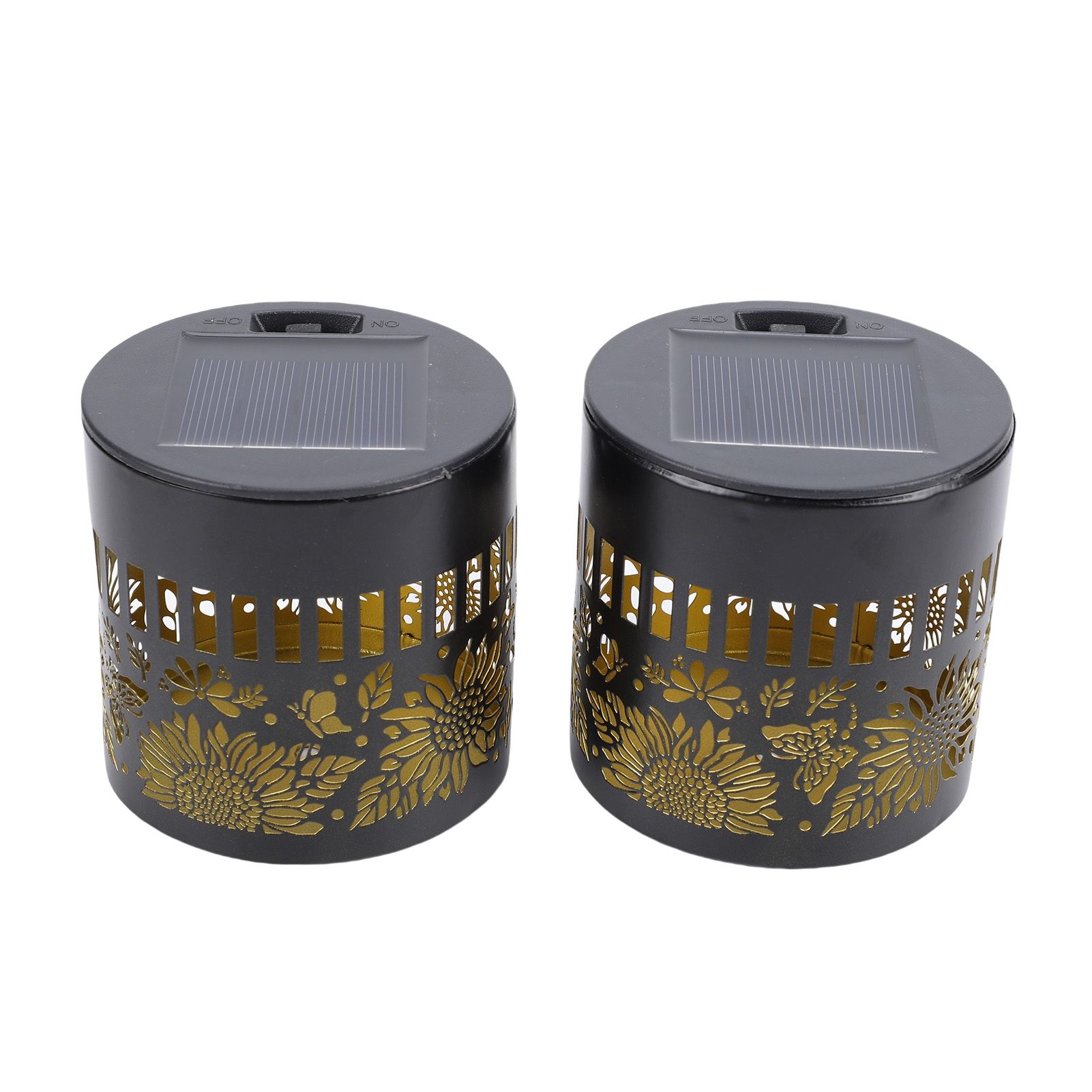 2pcs Solar Outdoor Fence Light Waterproofing Warm Yellow Metal Solar Powered view 12