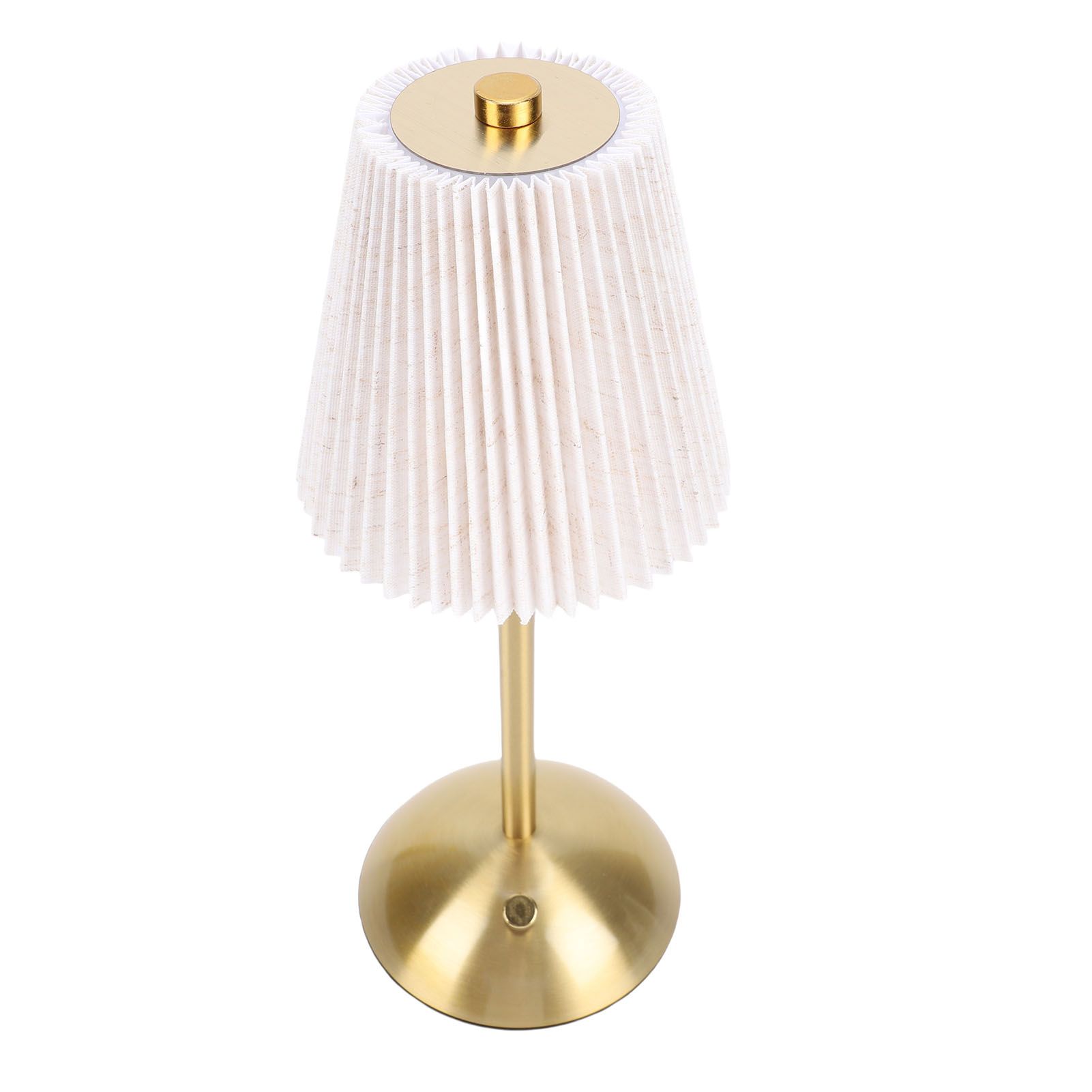 Small Pleated Table Lamp Iron Fabric Soft Lighting Bedside Nightstand Desk view 11