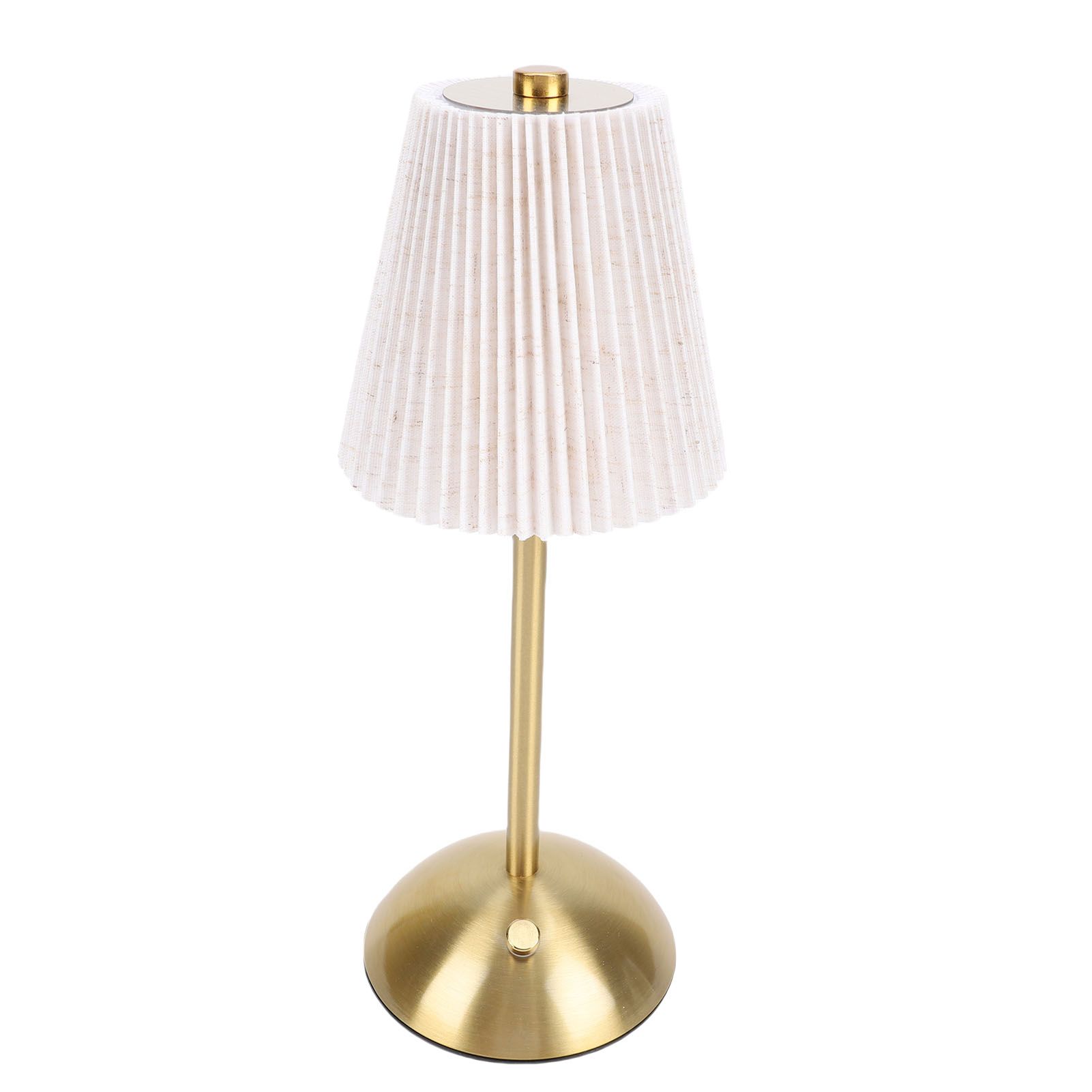 Small Pleated Table Lamp Iron Fabric Soft Lighting Bedside Nightstand Desk view 12