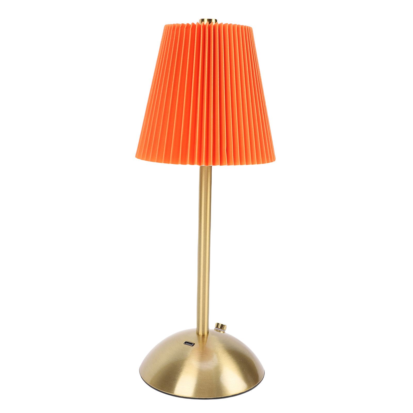 Small Pleated Table Lamp Iron Fabric Soft Lighting Bedside Nightstand Desk view 6