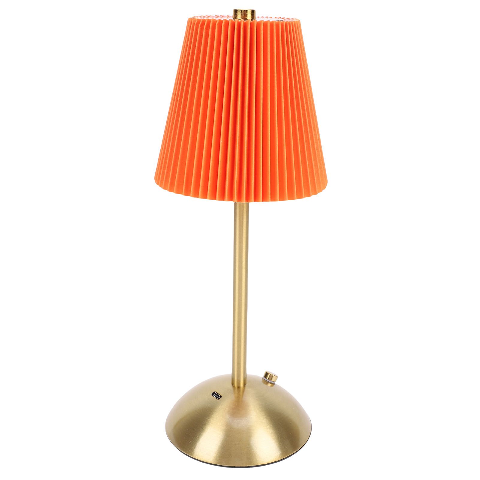 Small Pleated Table Lamp Iron Fabric Soft Lighting Bedside Nightstand Desk view 8