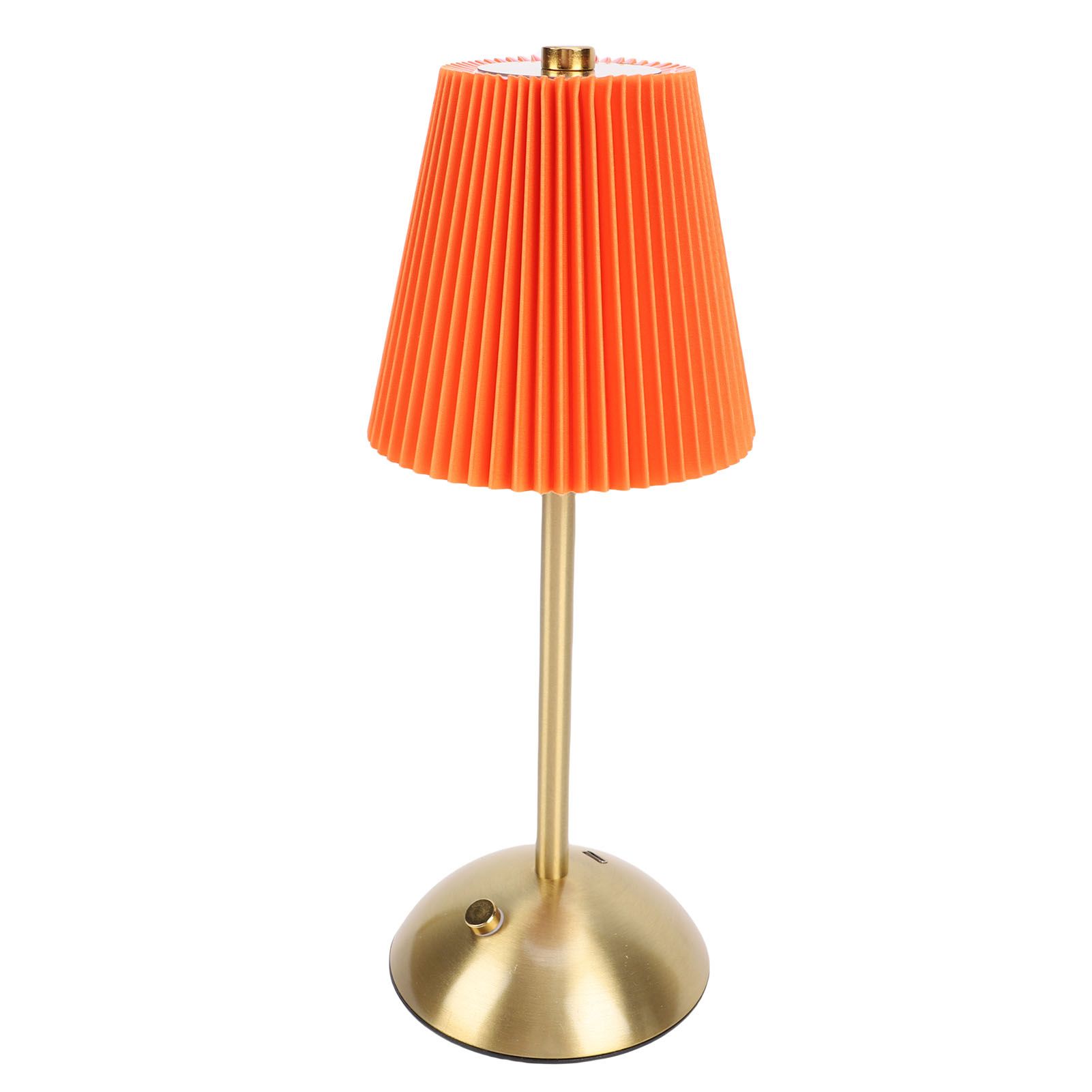 Small Pleated Table Lamp Iron Fabric Soft Lighting Bedside Nightstand Desk view 10