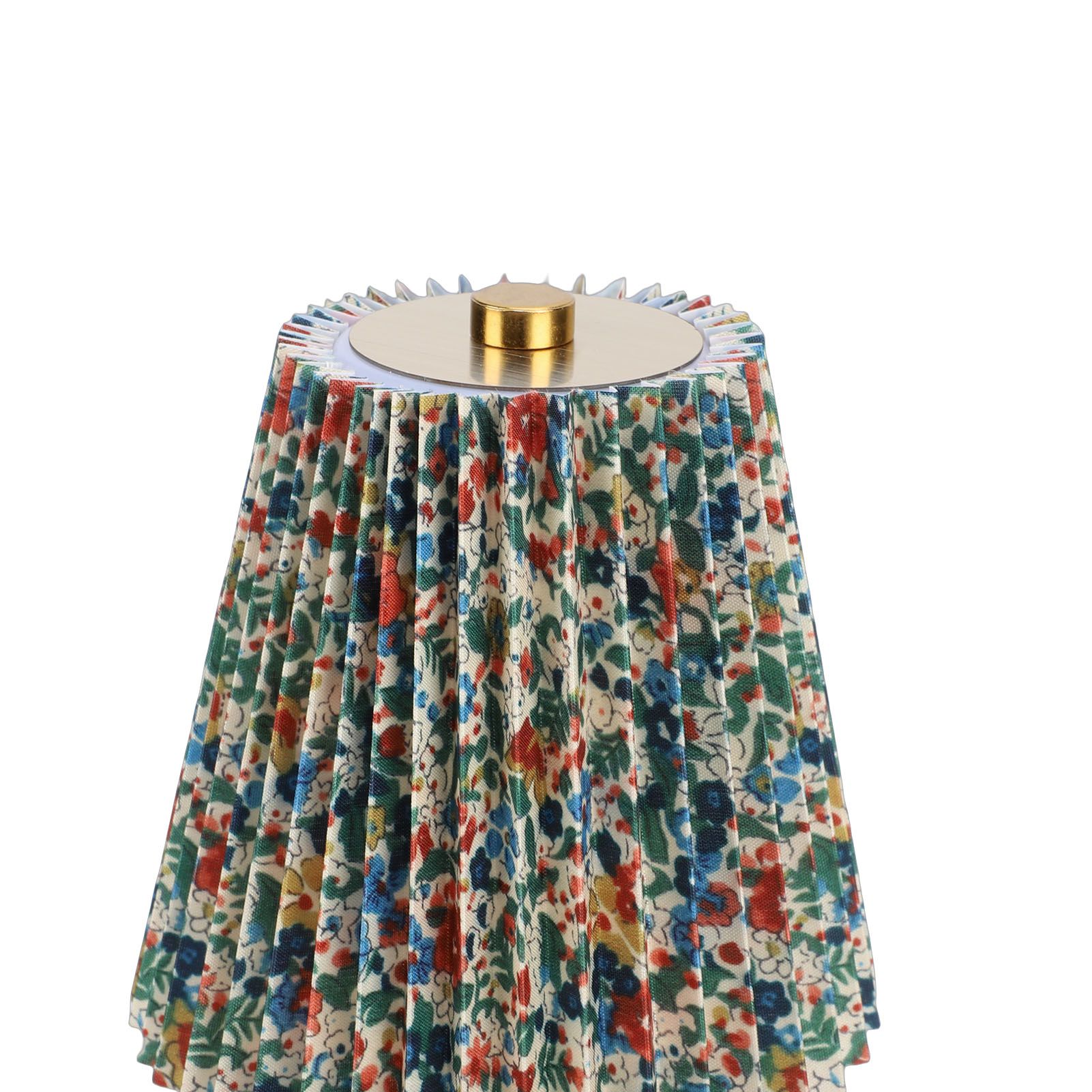 Small Pleated Table Lamp Iron Fabric Soft Lighting Bedside Nightstand Desk view 2