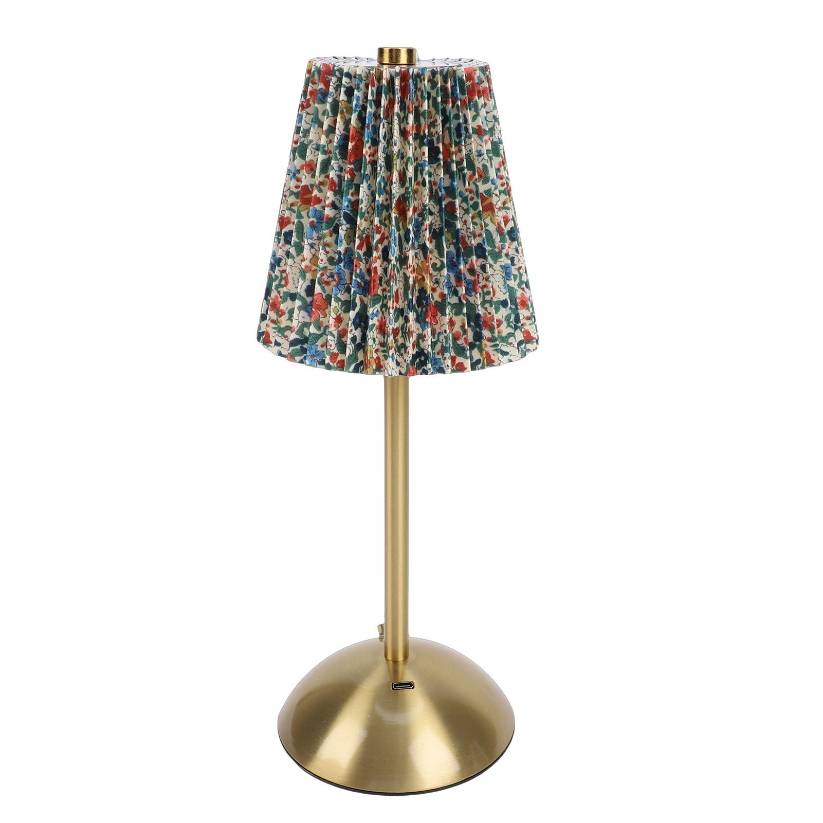 Small Pleated Table Lamp Iron Fabric Soft Lighting Bedside Nightstand Desk view 8
