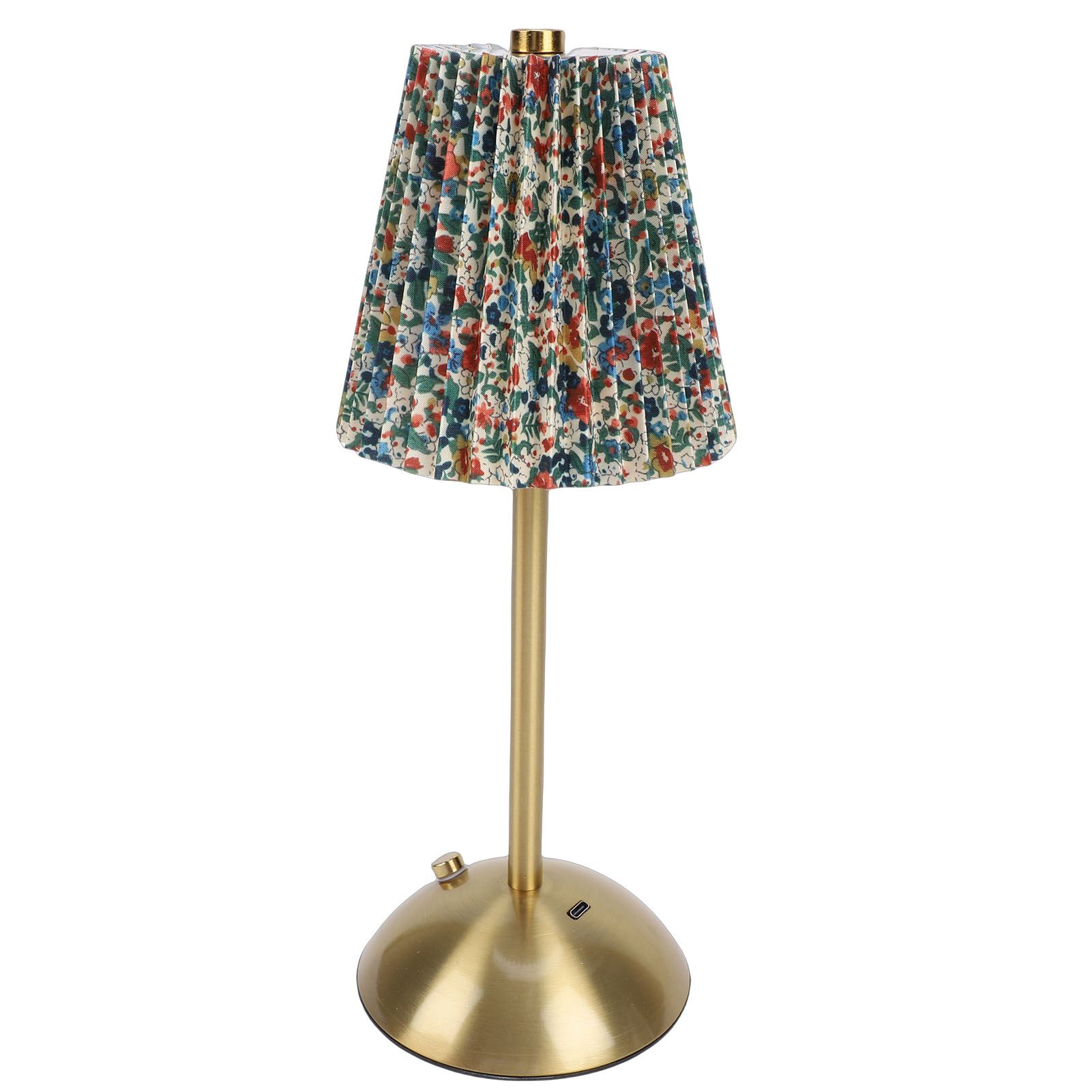 Small Pleated Table Lamp Iron Fabric Soft Lighting Bedside Nightstand Desk view 9